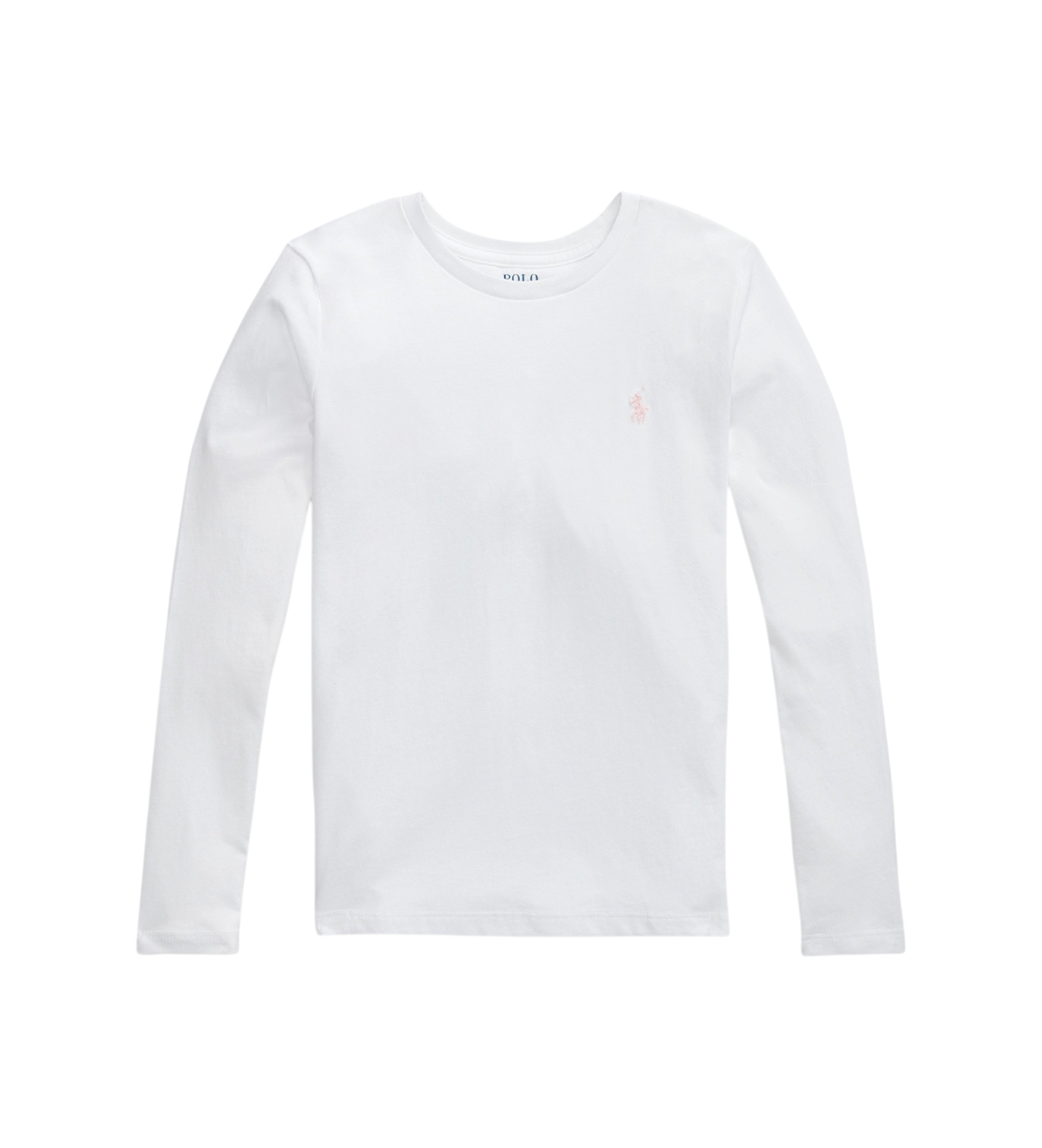 Polo Ralph Lauren für Mädchen. 313841122030 Langärmliges weißes T-Shirt aus Jersey-Strick ((S) 7años= 130/134cm), Lässig, Baumwolle, Langarm