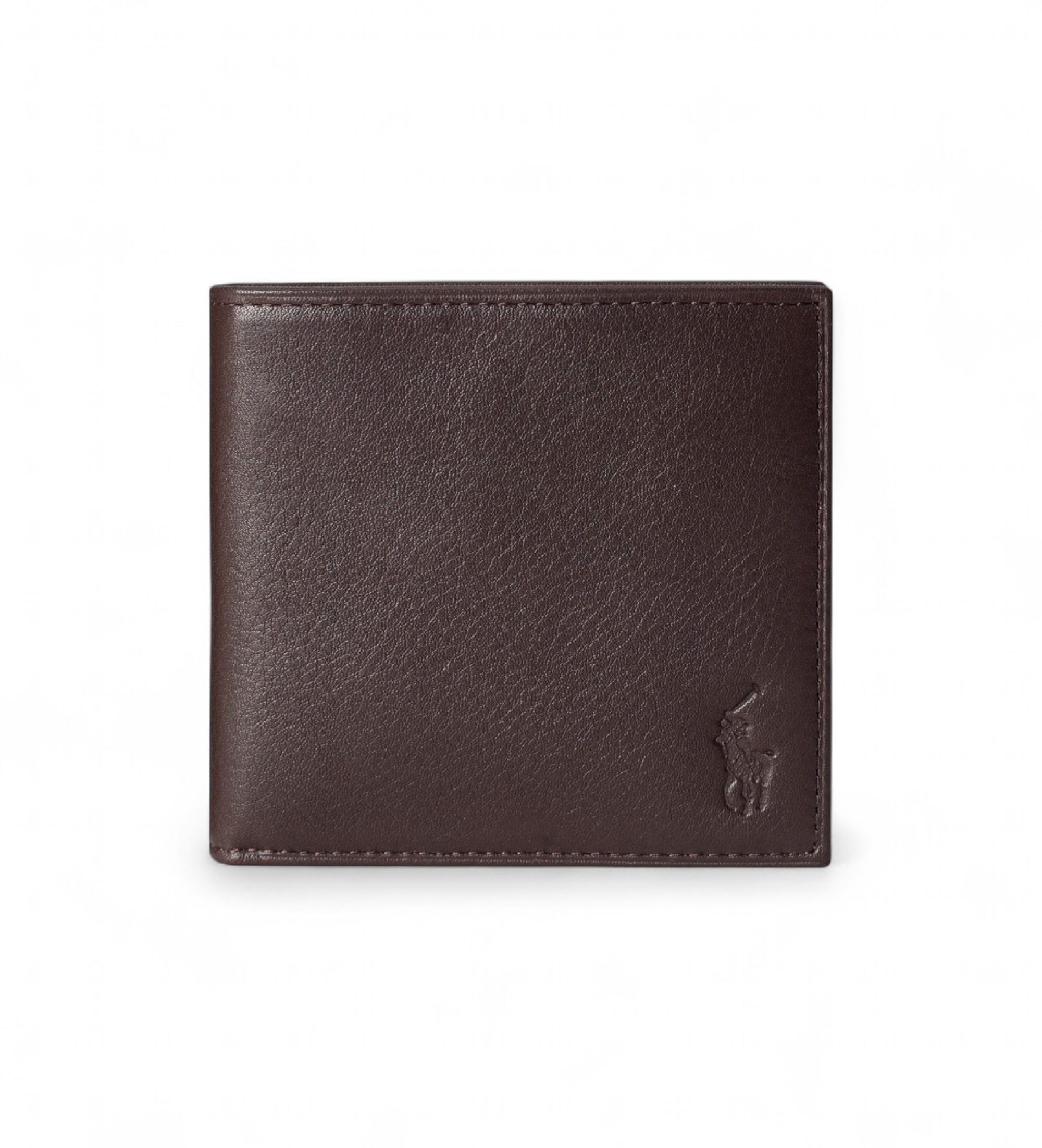 Polo Ralph Lauren Unisex. 405913723002 Braunes Portemonnaie aus genarbtem Leder (OSFA), Lässig, Klassisch
