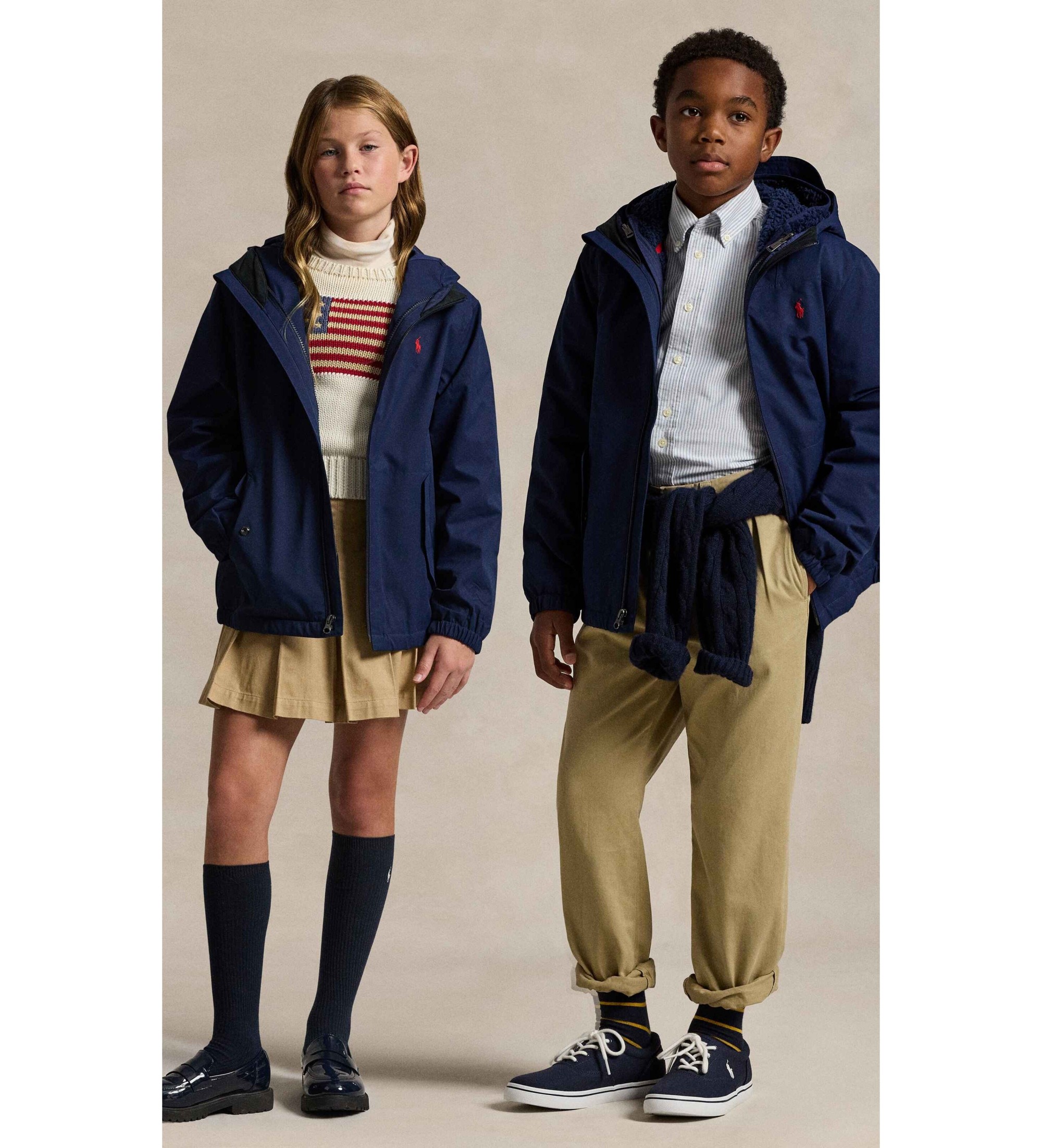 Polo Ralph Lauren Unisex für Kinder. 323875510001 Wendejacke P-Layer 1 navy ((L) 10/12Años= 150/161 cm), Lässig, Recyceltes Polyester, Marin