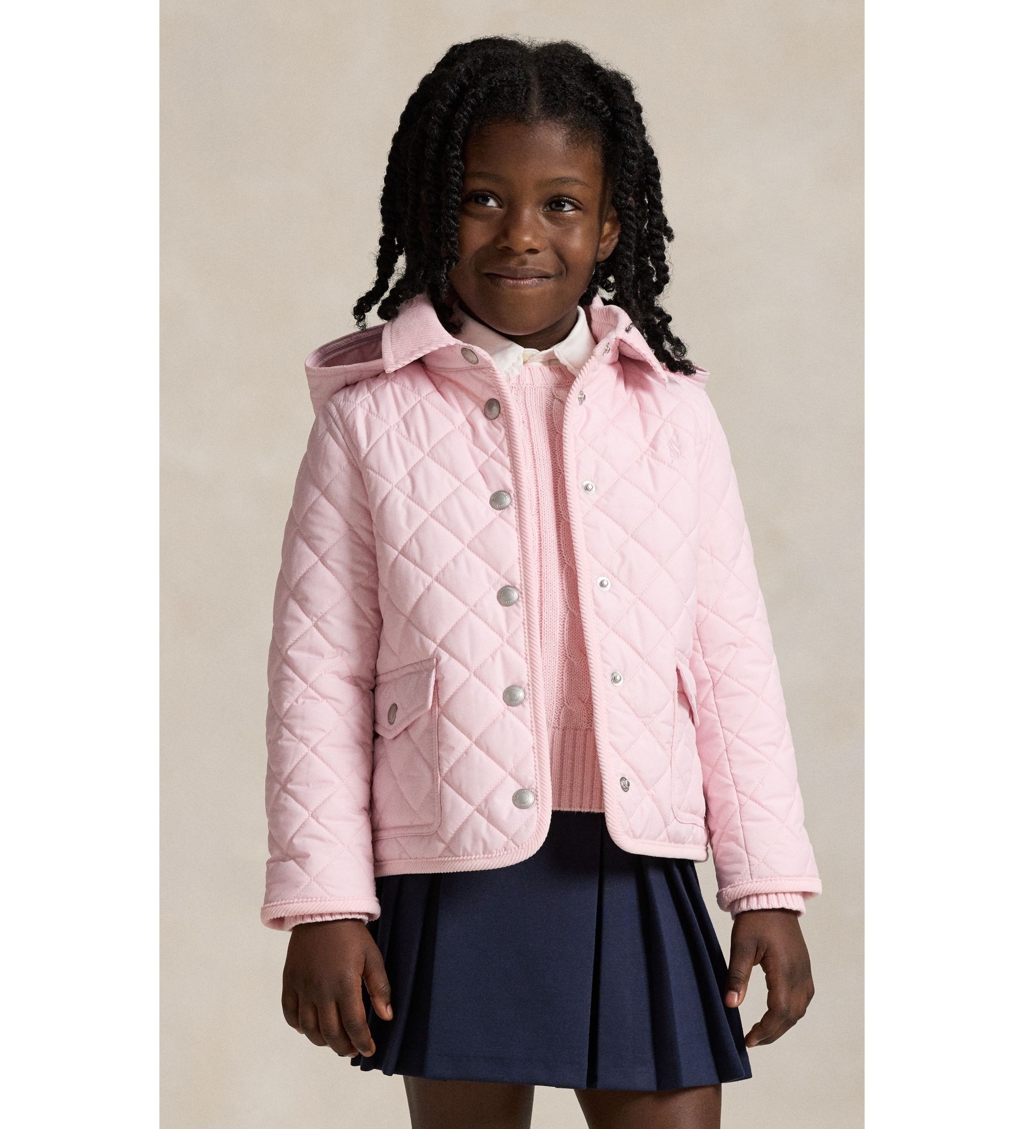 Polo Ralph Lauren für Mädchen. 312910983005 Wasserabweisende, gesteppte Country-Jacke in Rosa (3años= 94/100cm), Lässig, Polyester, Langarm,