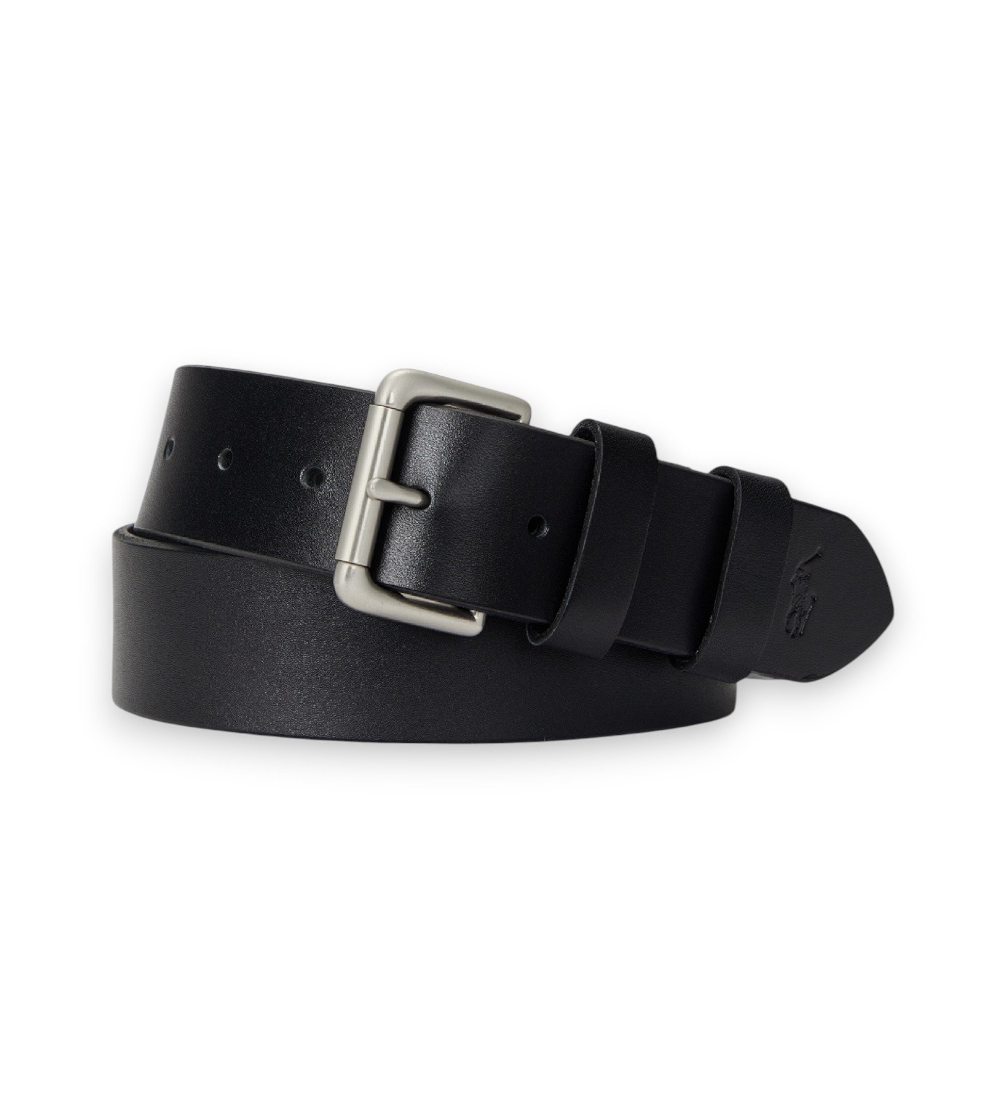 Polo Ralph Lauren für Herren. 405899989002 Ledergürtel mit schwarzer Rollschnalle (36), Lässig, Klassisch