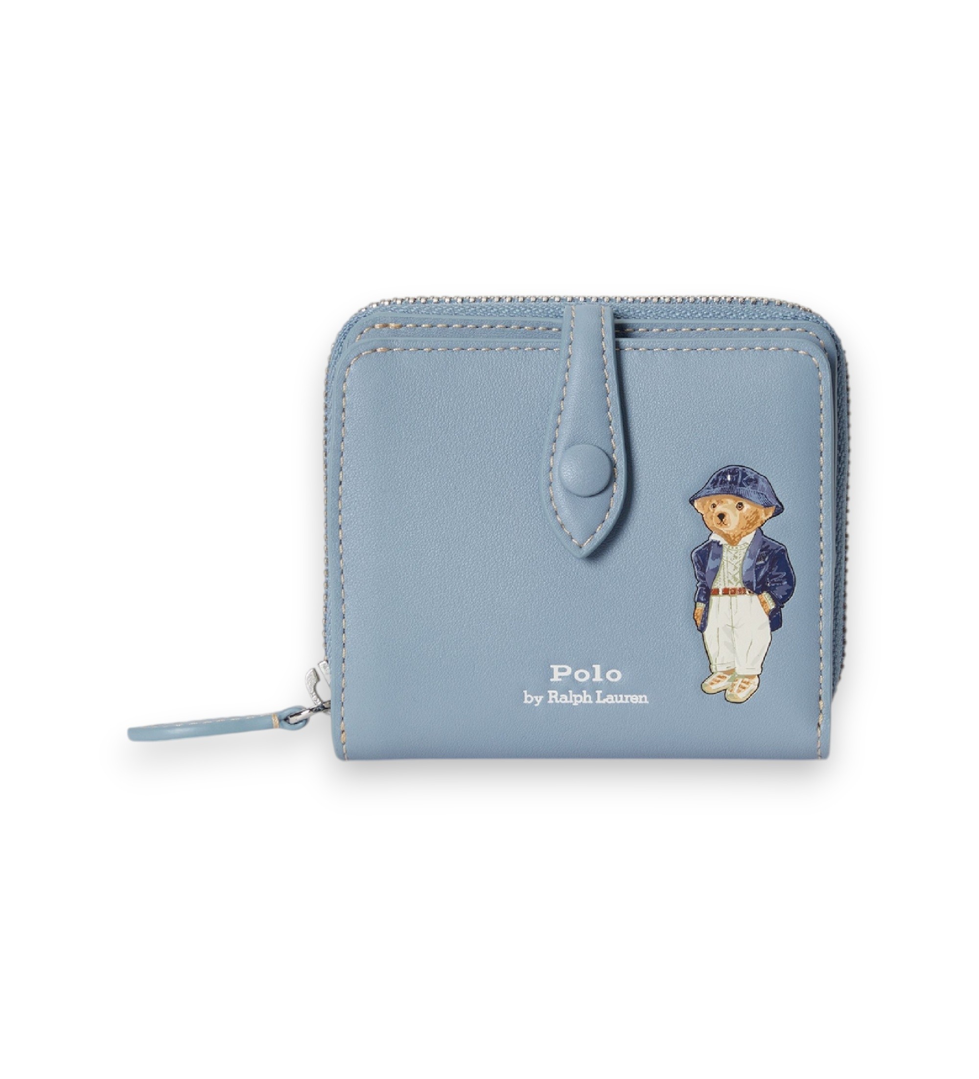 Polo Ralph Lauren für Damen. 427P17882001 Kompakte Geldbörse Polo Bear blau (OSFA), Lässig, Leder