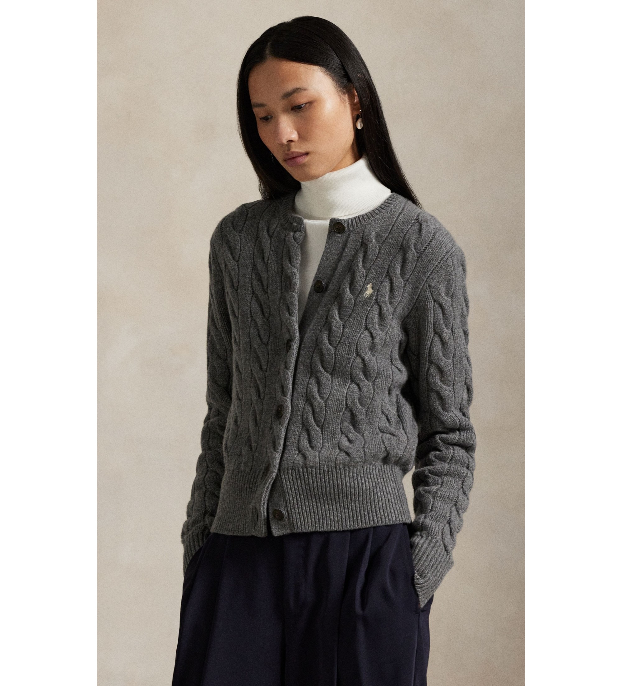 Polo Ralph Laurenvoor vrouwen. 211972104500 Grijs vest van wol en kasjmier (S), Casual