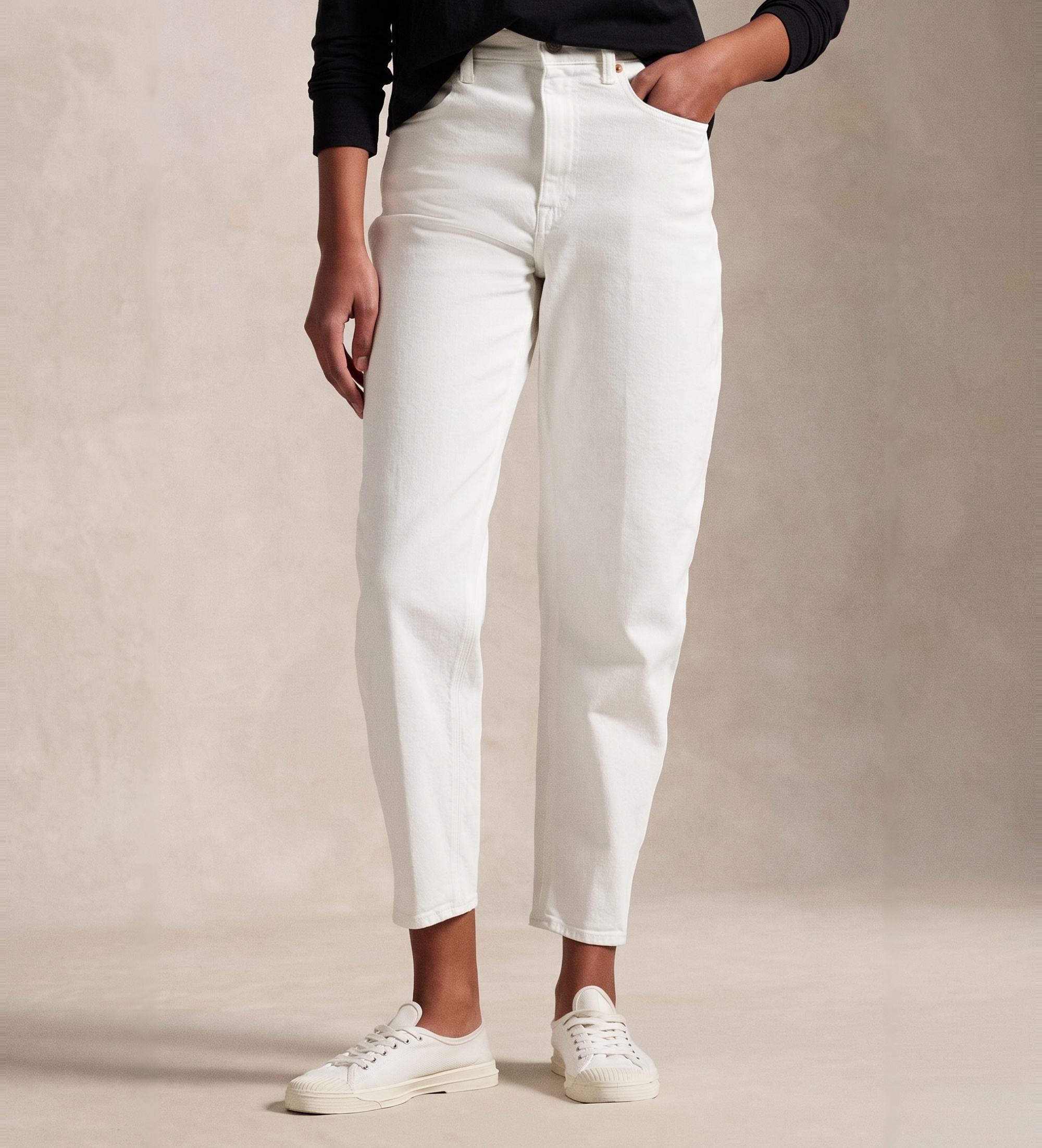 Polo Ralph Lauren für Damen. 211969399001 Jeans Curved Tapered weiß (34/32), Lässig, Baumwolle