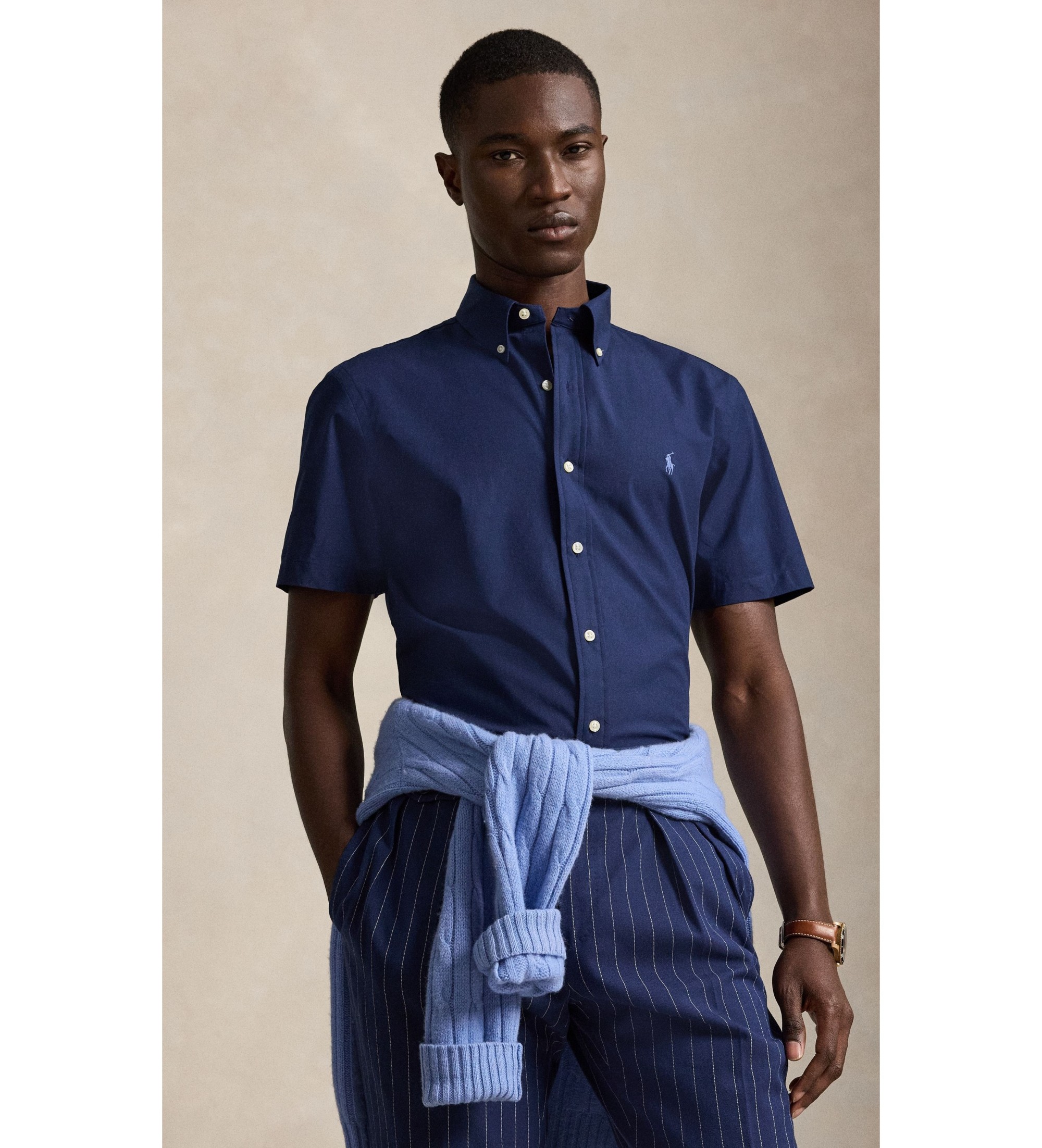 Polo Ralph Lauren für Herren. 710945315002 Hemd Custom marineblau (M), Lässig, Baumwolle, Langarm