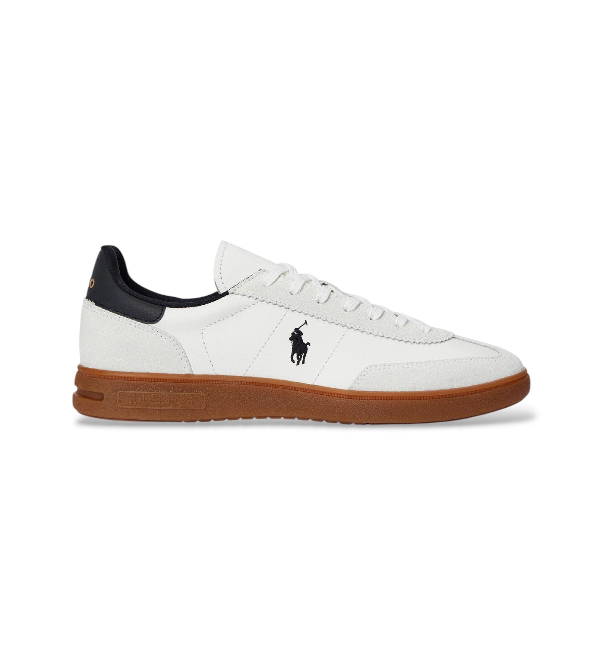 Polo Ralph Lauren für Herren. 809961181001 Bedford Turnschuhe aus weißem Wildleder und Leder (39), Wohnung, Schnürsenkel, Lässig