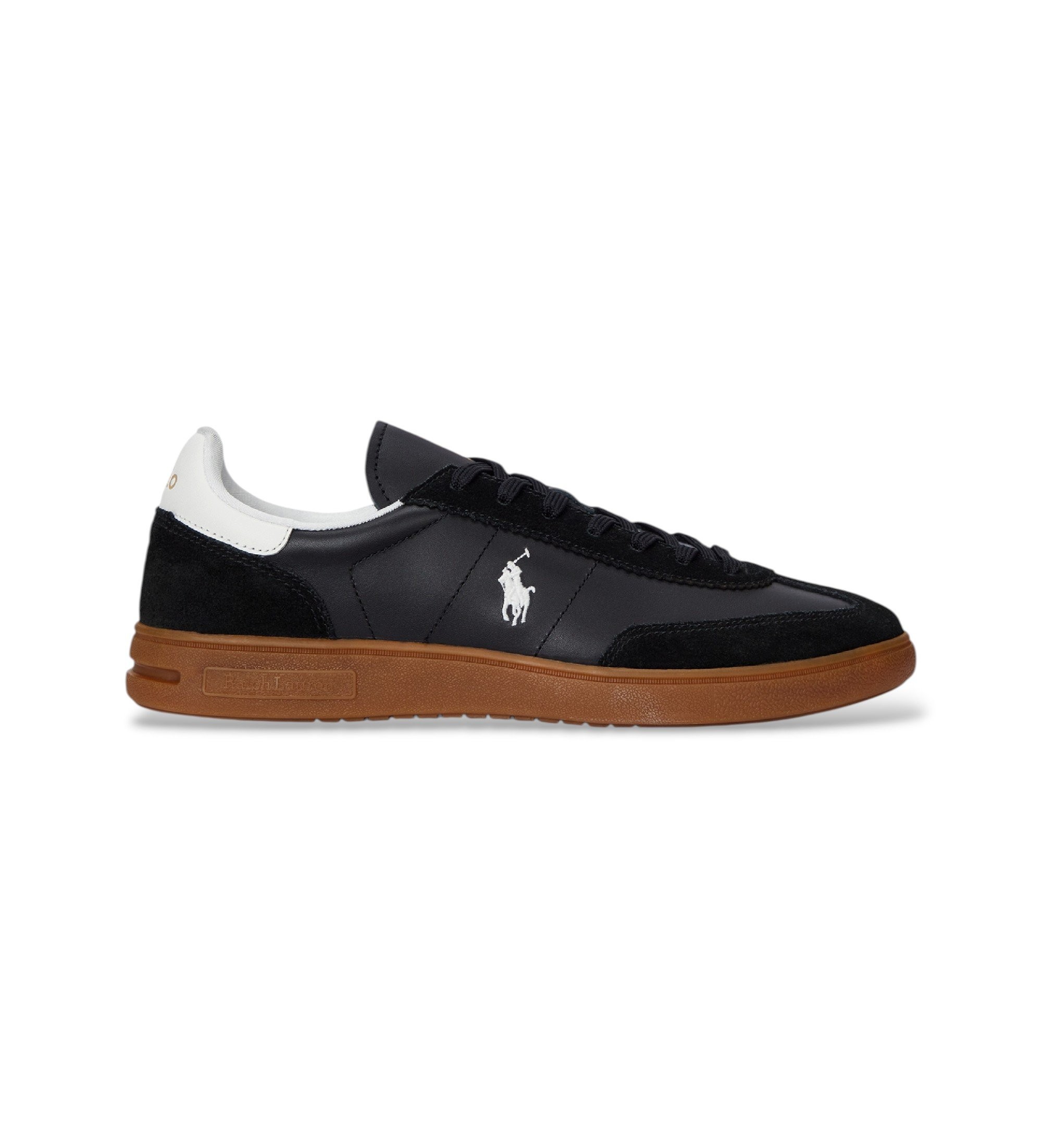 Polo Ralph Lauren für Herren. 809961181002 Bedford Schwarze Turnschuhe aus Wildleder und Leder (43), Wohnung, Schnürsenkel, Lässig