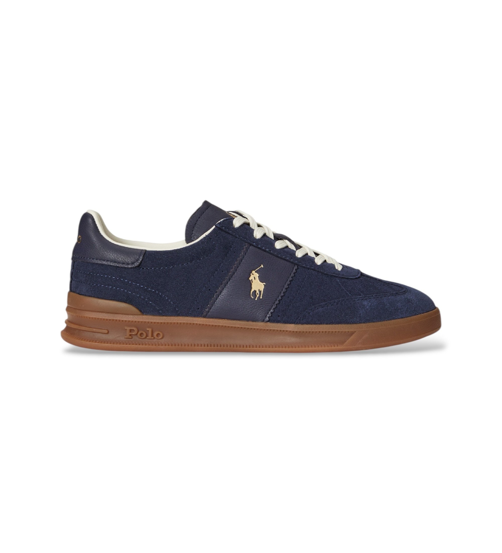 Polo Ralph Lauren für Herren. 809973707002 Heritage Aera navy Wildleder Turnschuhe (45), Schwarz, Wohnung, Schnürsenkel, Lässig, Marine