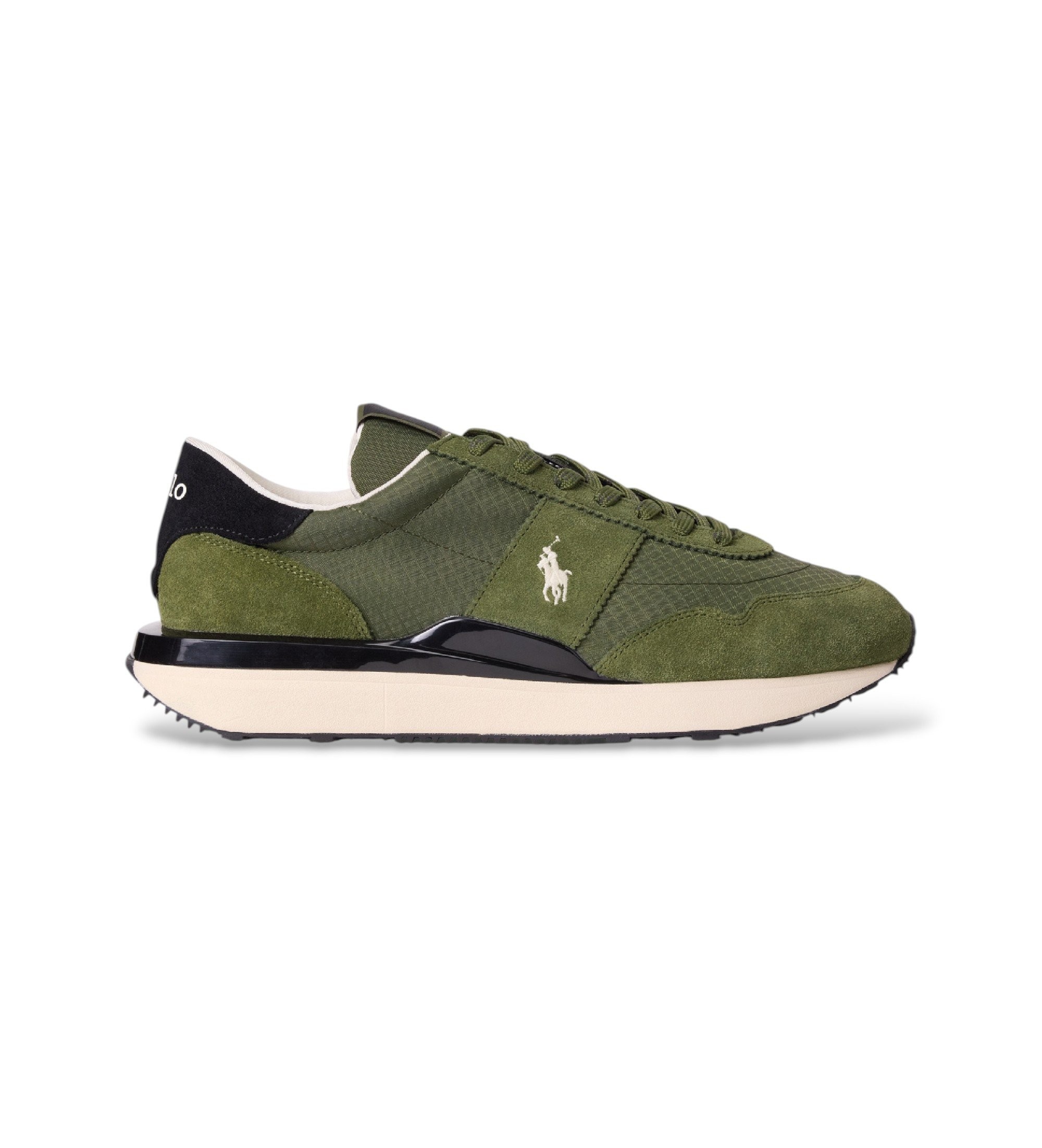 Polo Ralph Laurenvoor mannen. 809965081001 Groene leren Train 89 sneakers (37), Leer, Plat, Veters, Casual, Sportief