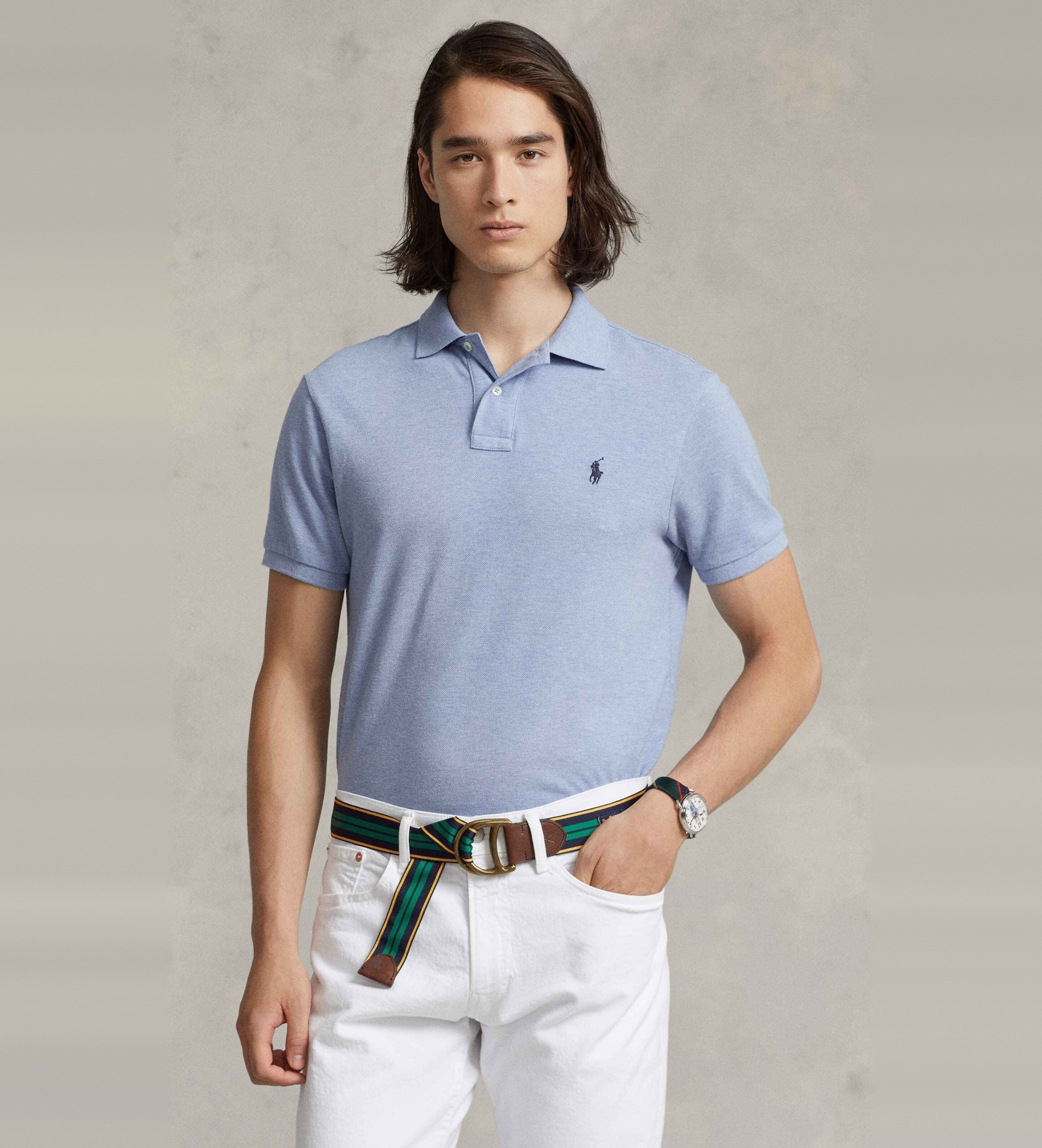 Polo Ralph Lauren für Herren. 710666998007 Das kultige blaue Piqué-Poloshirt (M), Lässig, Baumwolle, Kurzarm