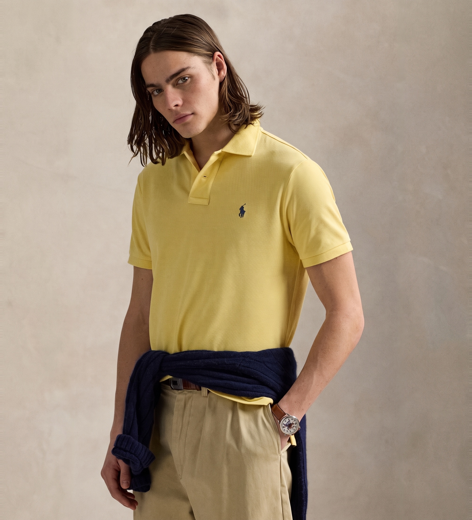 Polo Ralph Lauren für Herren. 710680784442 Das ikonische gelbe Piqué-Poloshirt (S), Lässig, Baumwolle, Kurzarm