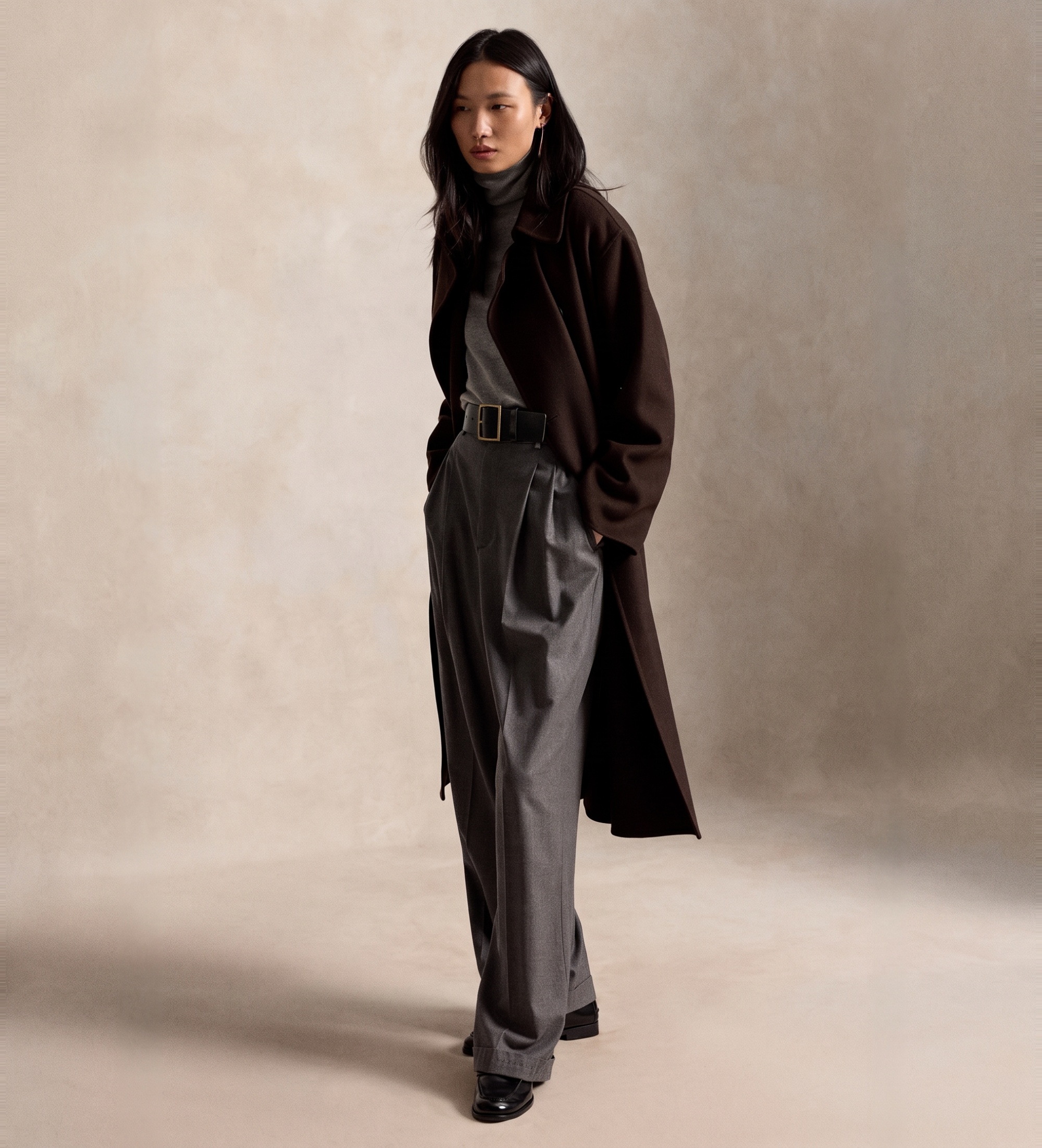 Polo Ralph Lauren für Damen. 211966526501 Brauner Kaschmir-Trenchcoat (M), Lässig, Klassisch, Cachemir