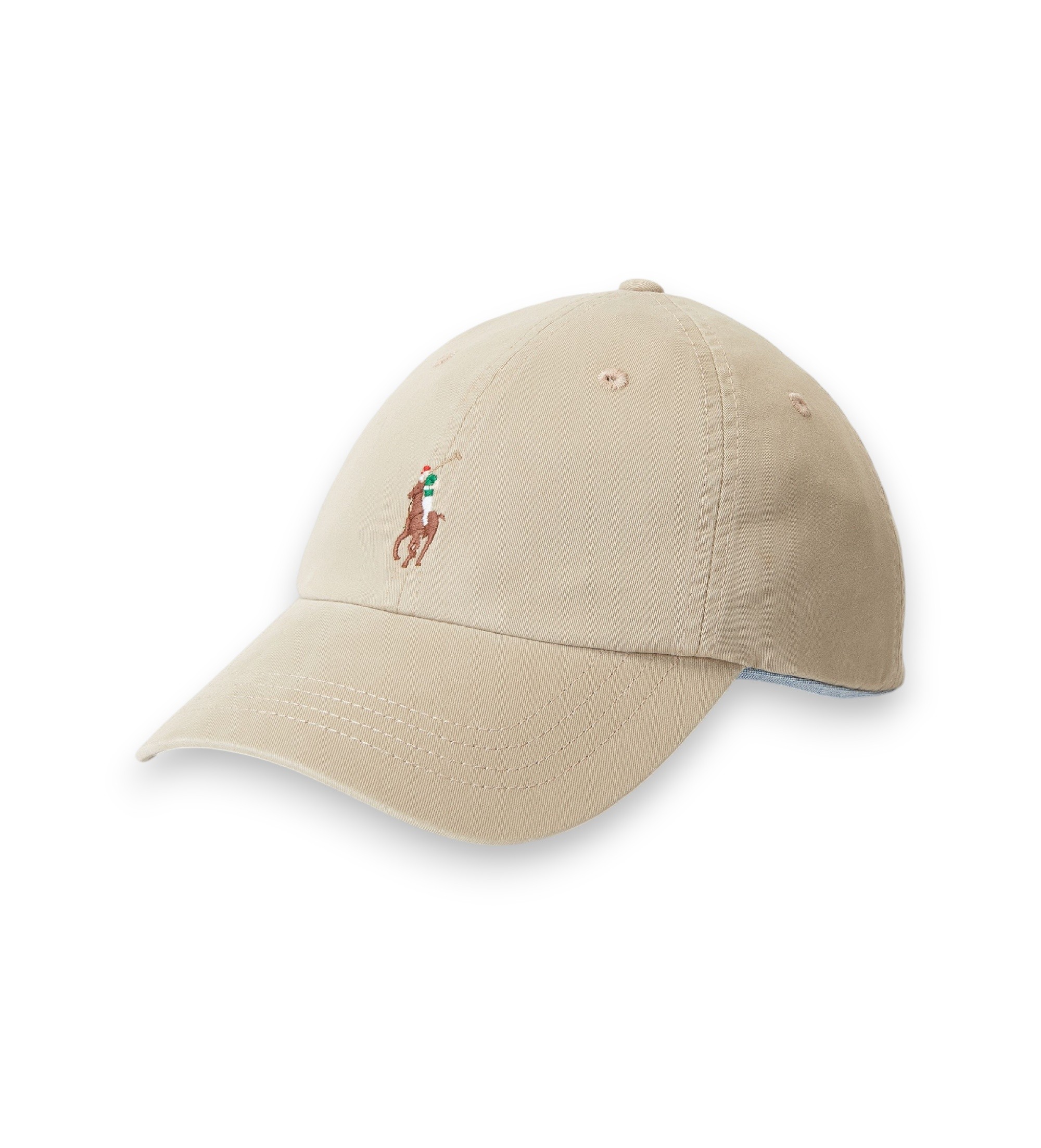 Polo Ralph Lauren für Damen. 211954881003 Kappe aus Baumwoll-Twill mit beigefarbenem Pferd (OSFA), Lässig, Baumwolle