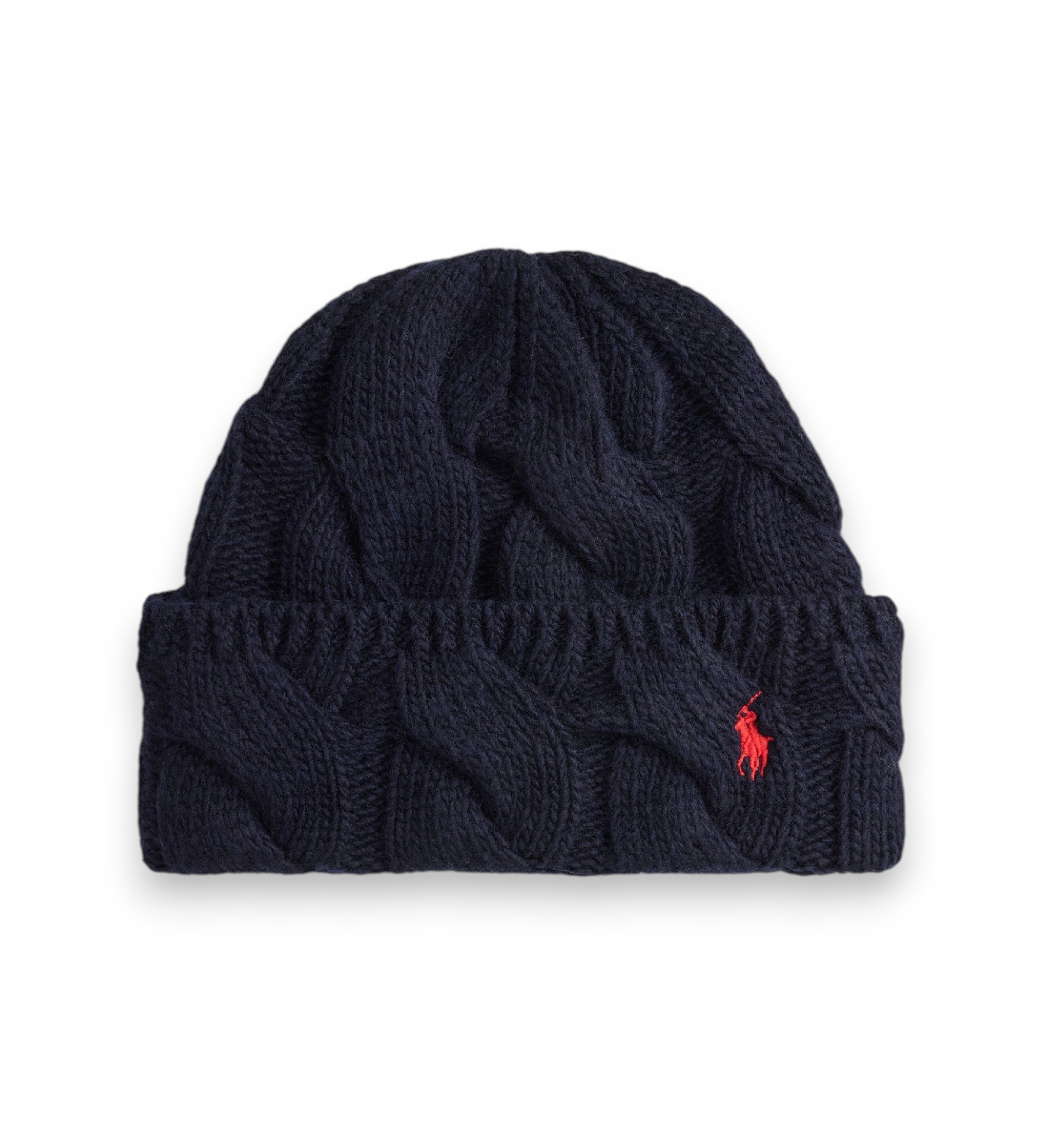 Polo Ralph Lauren für Damen. 455P18125001 Mütze aus Wollmischung mit marineblauen Streifen (OSFA), Lässig, Wolle