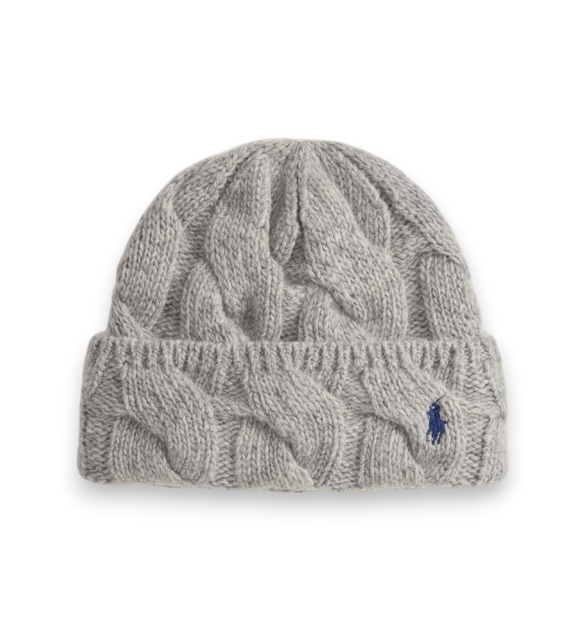 Polo Ralph Lauren für Damen. 455P18125002 Mütze aus Wollmischung mit grauen Streifen (OSFA), Lässig, Wolle