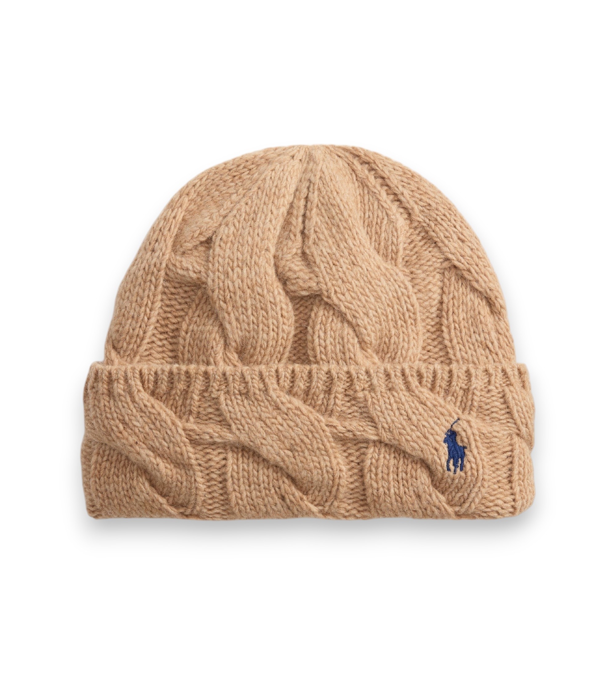 Polo Ralph Lauren für Damen. 455P18125003 Mütze aus Wollmischung mit beigefarbenen Streifen (OSFA), Lässig, Wolle