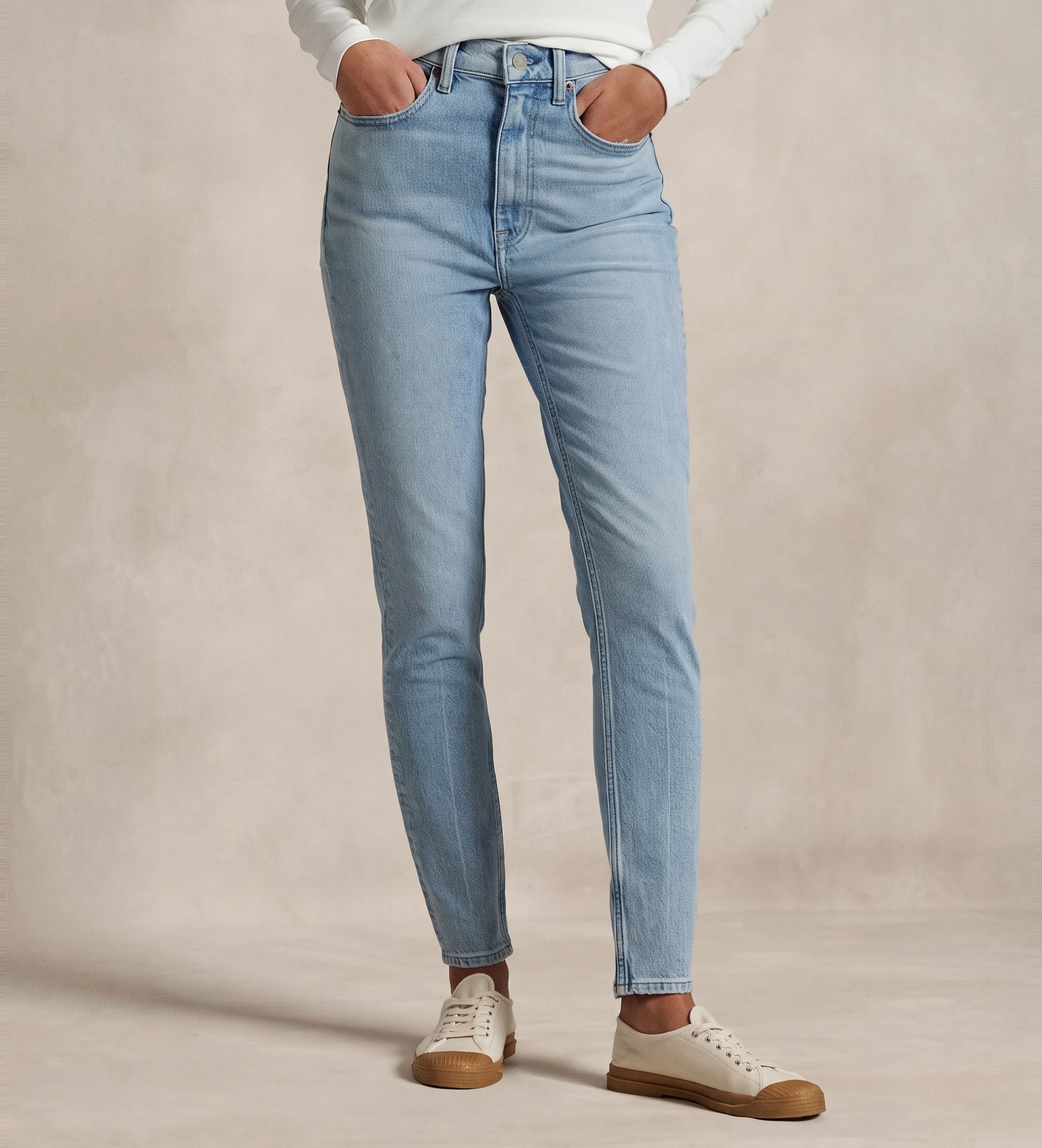 Polo Ralph Lauren für Damen. 211969390001 Super Slim High Rise Jeans blau (26/32), Lässig, Baumwolle, Denim