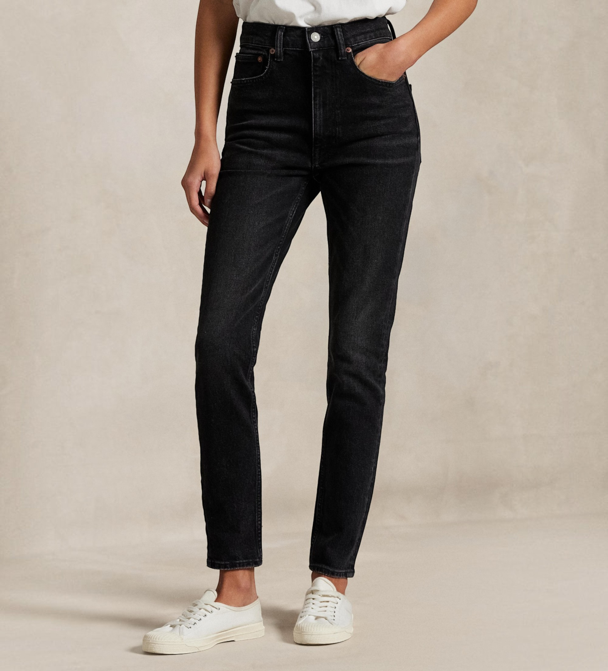 Polo Ralph Lauren für Damen. 211969406001 Super Slim Jeans mit hohem Bund schwarz (30/32), Lässig, Baumwolle, Denim