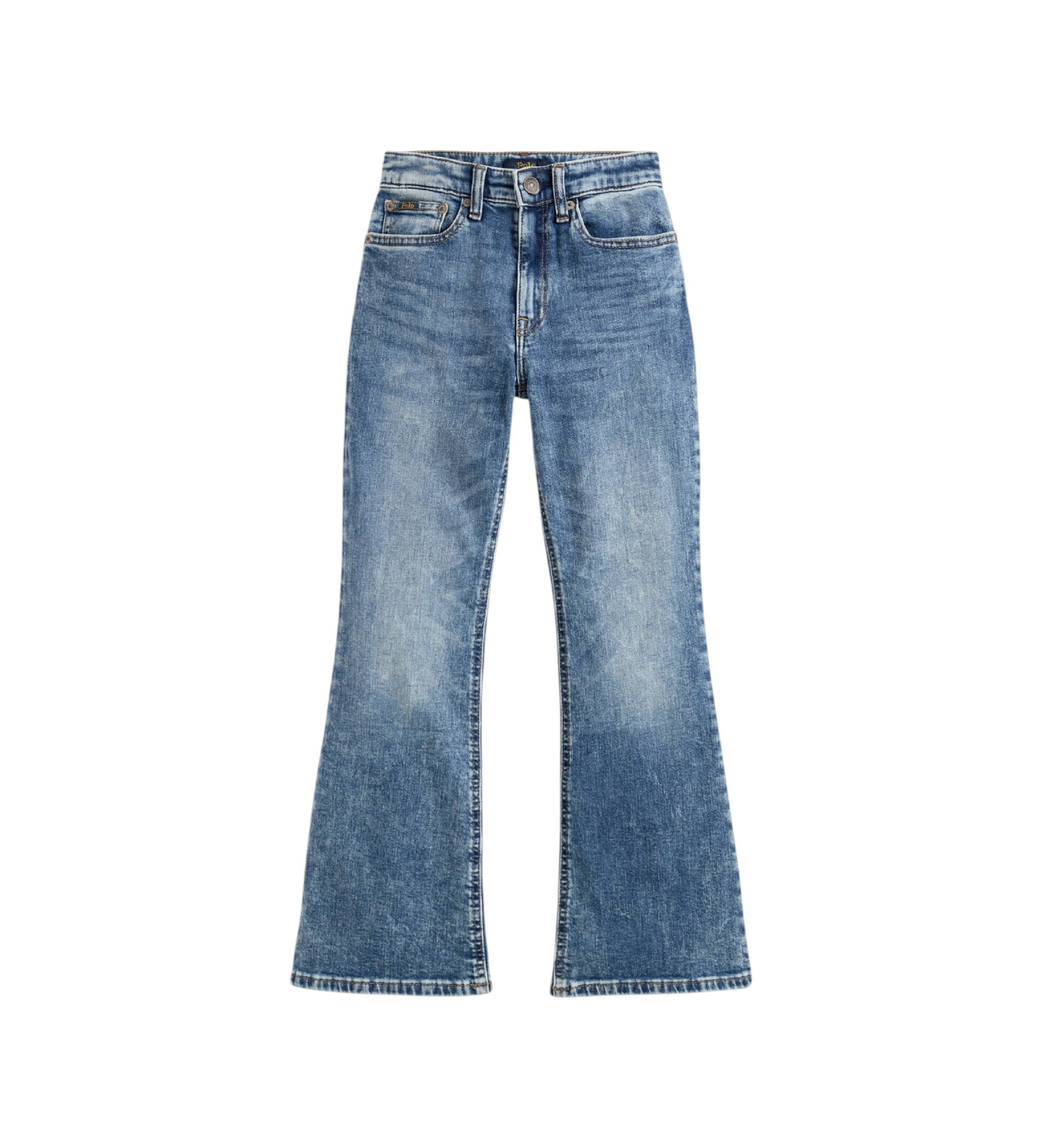 Polo Ralph Lauren für Mädchen. 313B23829001 Ausgestellte Jeans aus blauem Stretch-Denim (8años= 136/138cm), Lässig, Baumwolle, Kinderbekleid