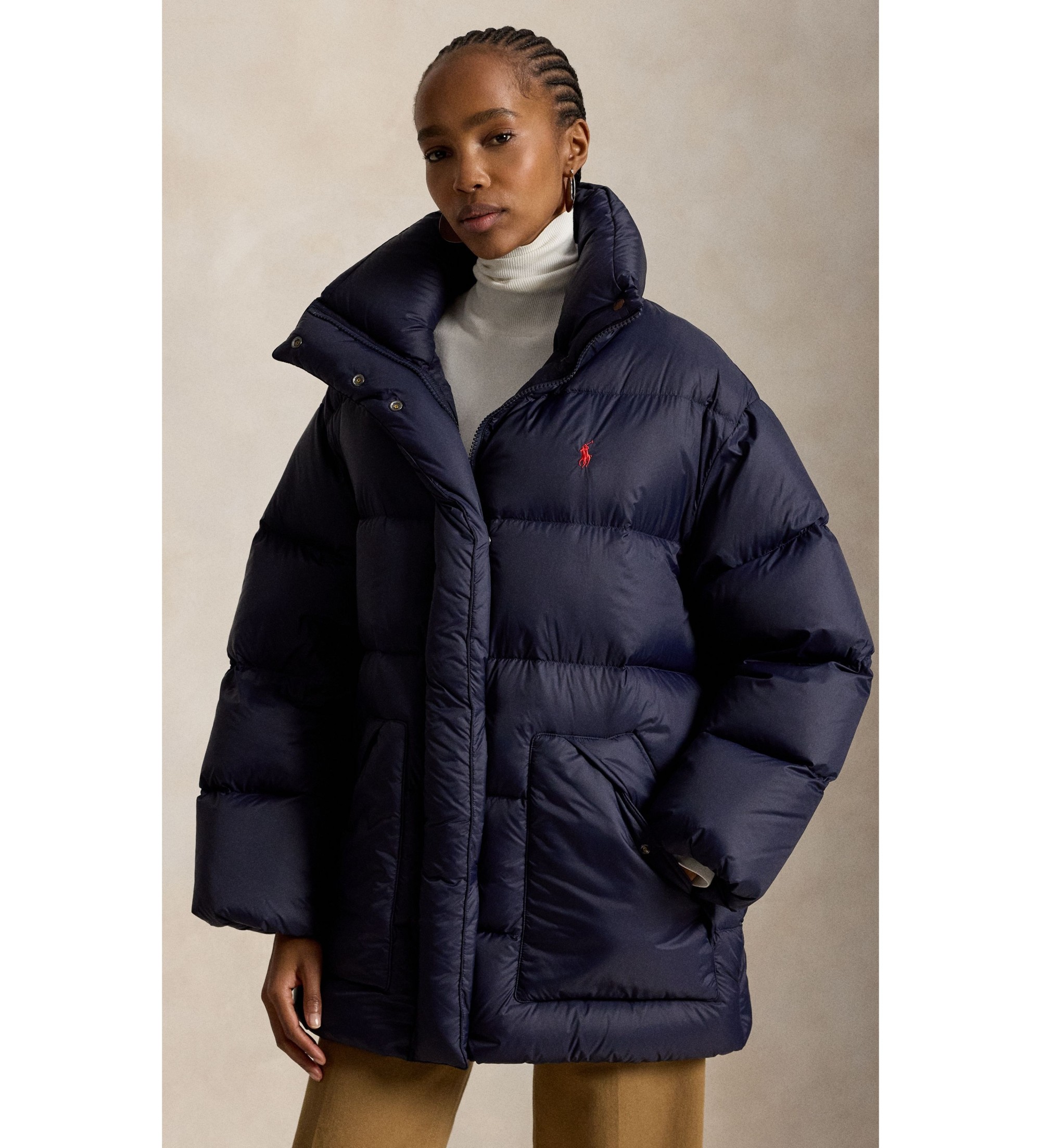 Polo Ralph Lauren für Damen. 211971186500 Puffer-Mantel marineblau (S), Lässig, Recyceltes Nylon