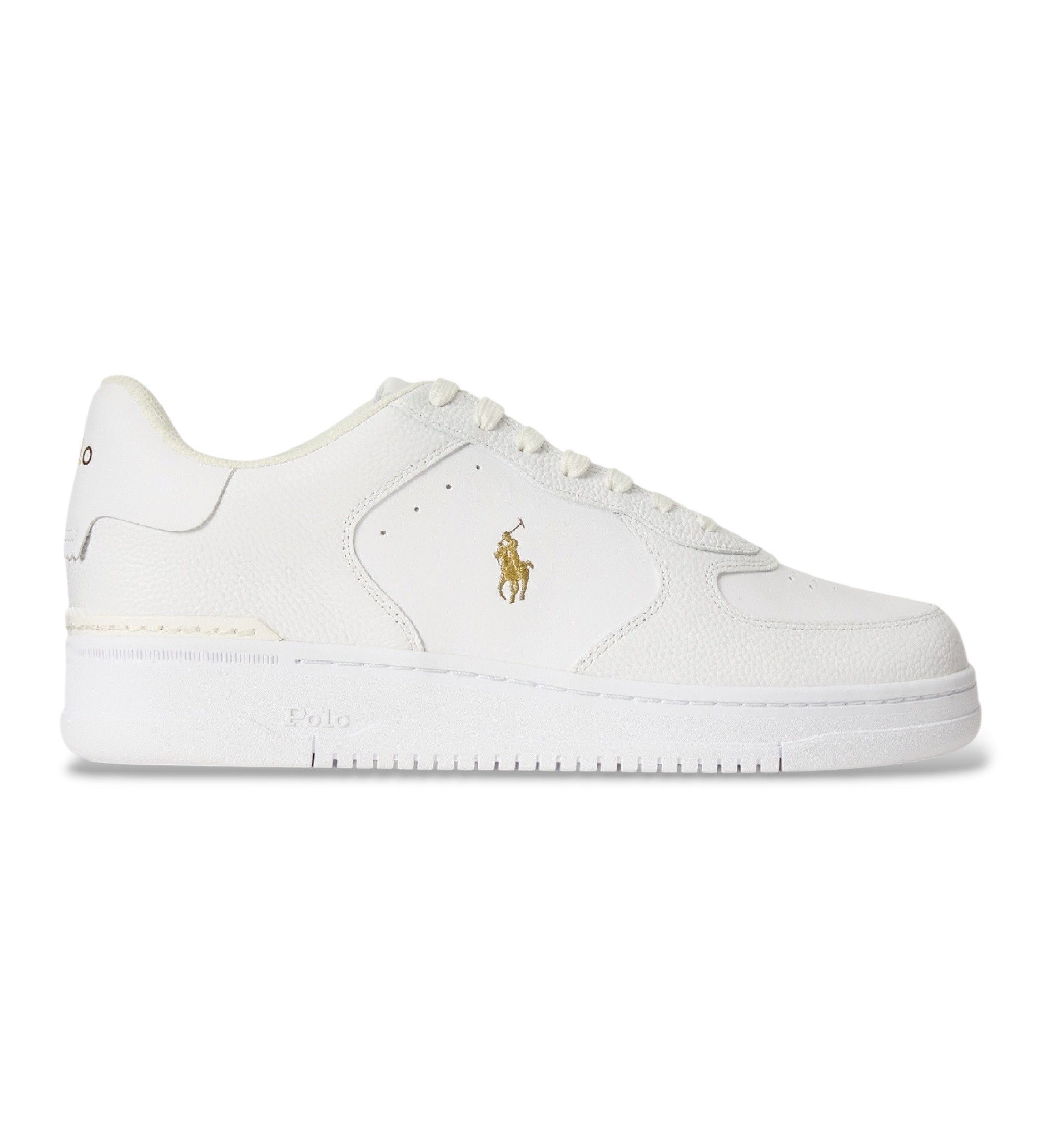 Polo Ralph Lauren für Herren. 809967888001 Sneaker Basic weiß (45), Leder, Wohnung, Schnürsenkel, Lässig