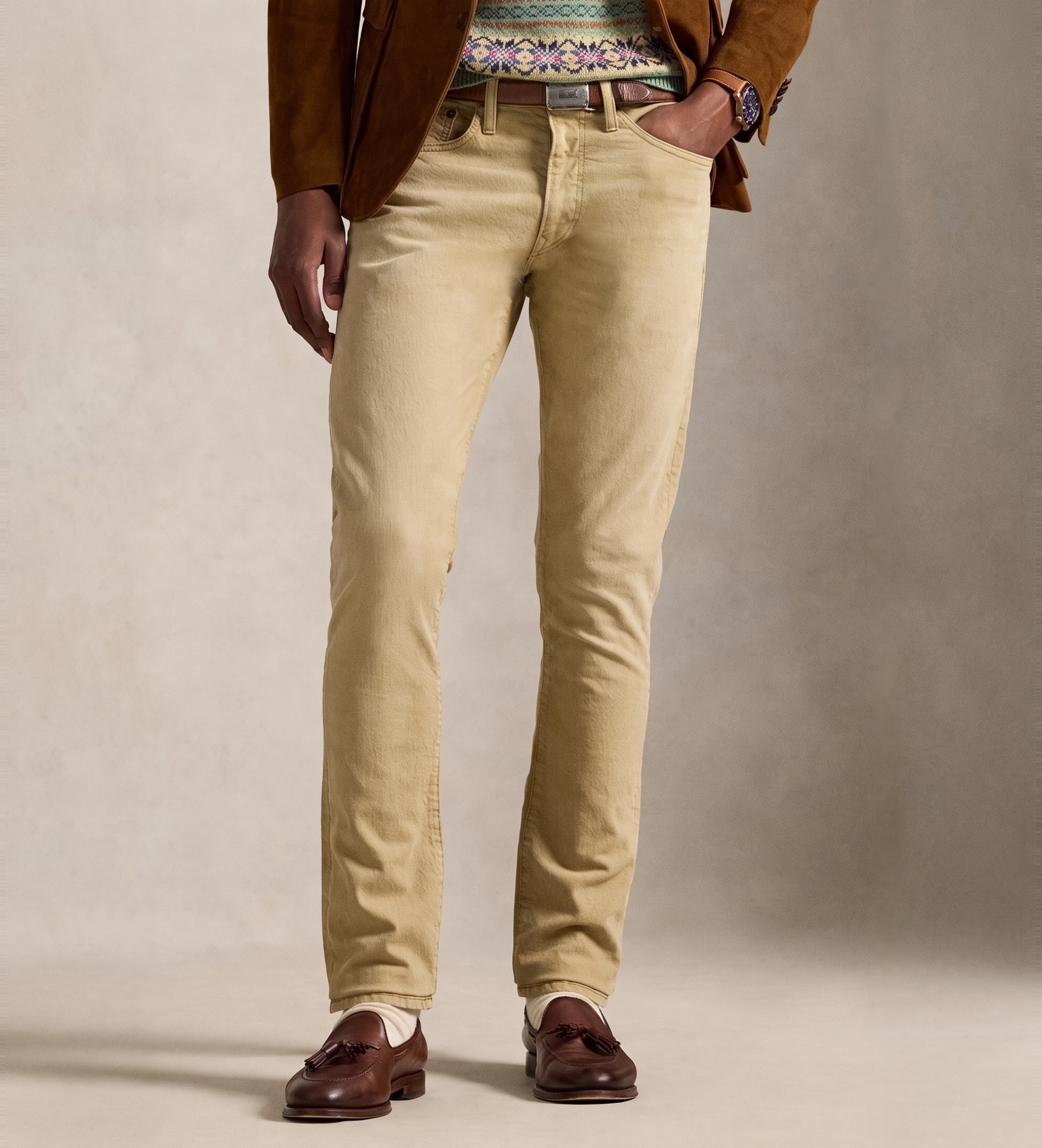 Polo Ralph Lauren für Herren. 710956083004 Jeans Sullivan Slim Fit elastisch beige (36/32), Lässig, Baumwolle
