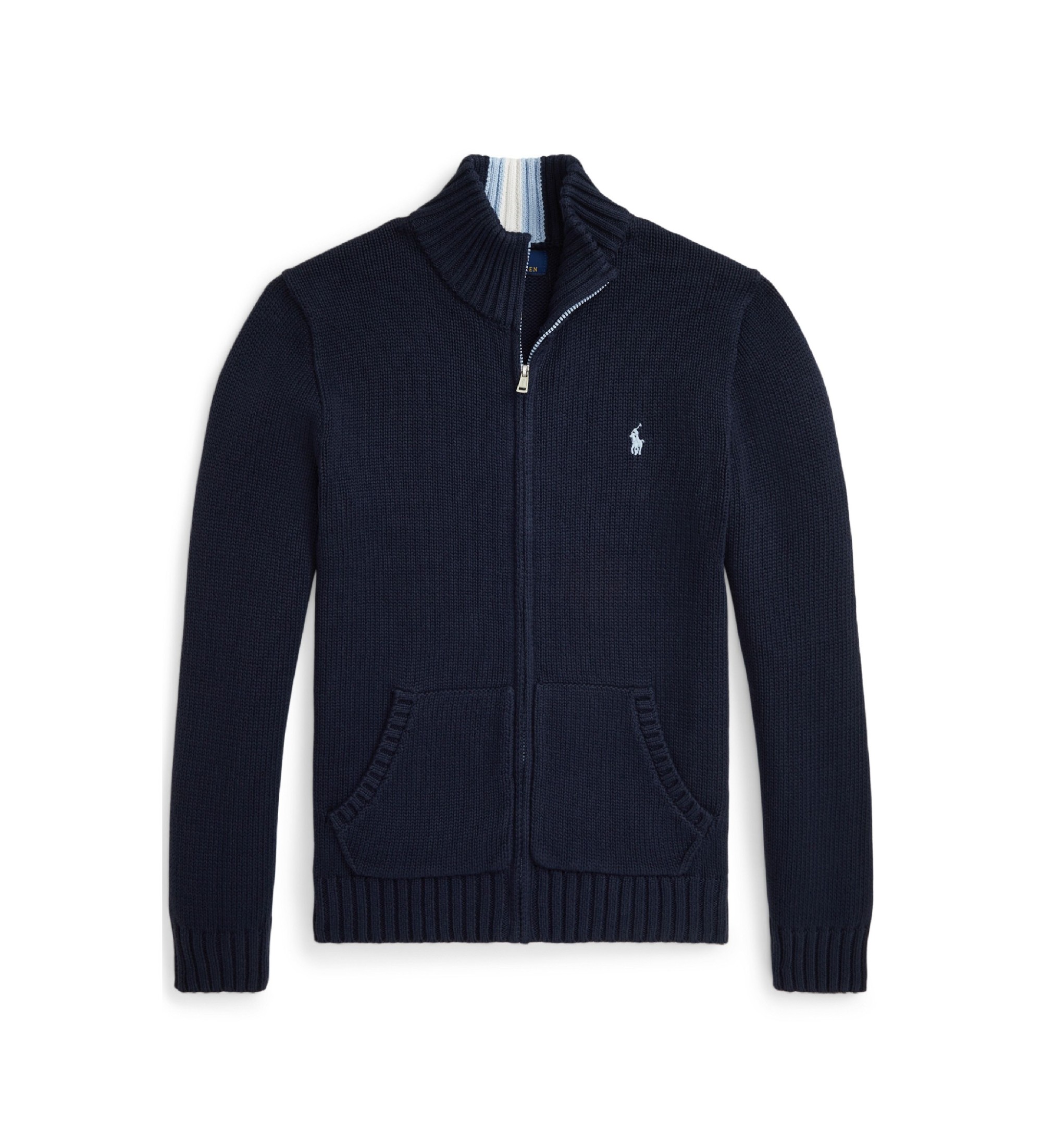 Polo Ralph Lauren für Jungen. 323799411025 Baumwollpullover mit Reißverschluss in Marineblau ((L) 10/12años= 150/161cm), Lässig, Baumwolle,
