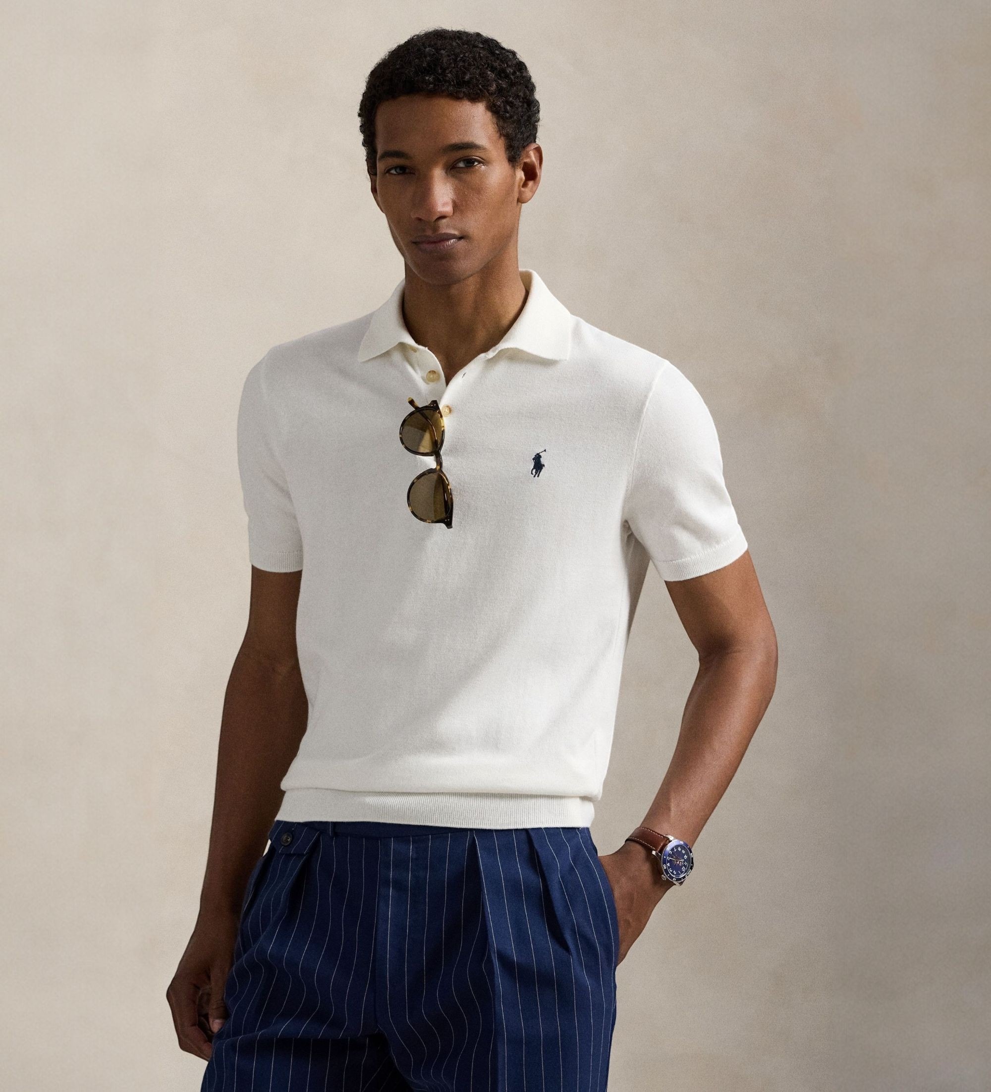 Polo Ralph Lauren für Herren. 710980682005 Weißes Baumwoll-Poloshirt (XL), Lässig, Baumwolle, Kurzarm