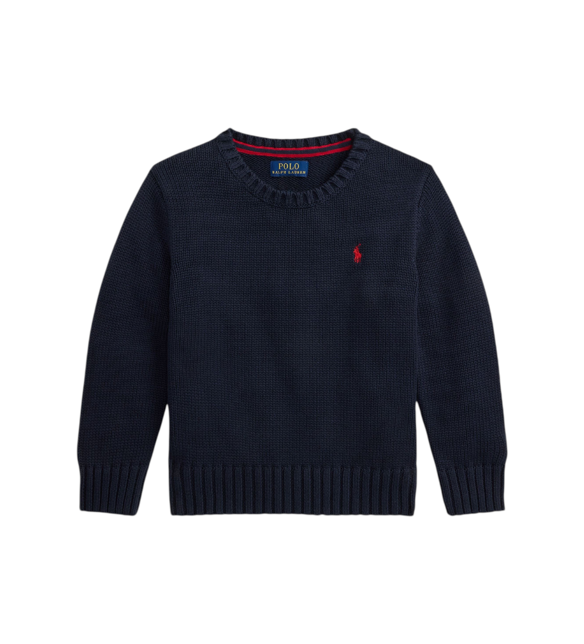 Polo Ralph Lauren für Jungen. 322970429005 Baumwollpullover mit Rundhalsausschnitt, marineblau (3años= 102/108cm), Lässig, Baumwolle, Langar