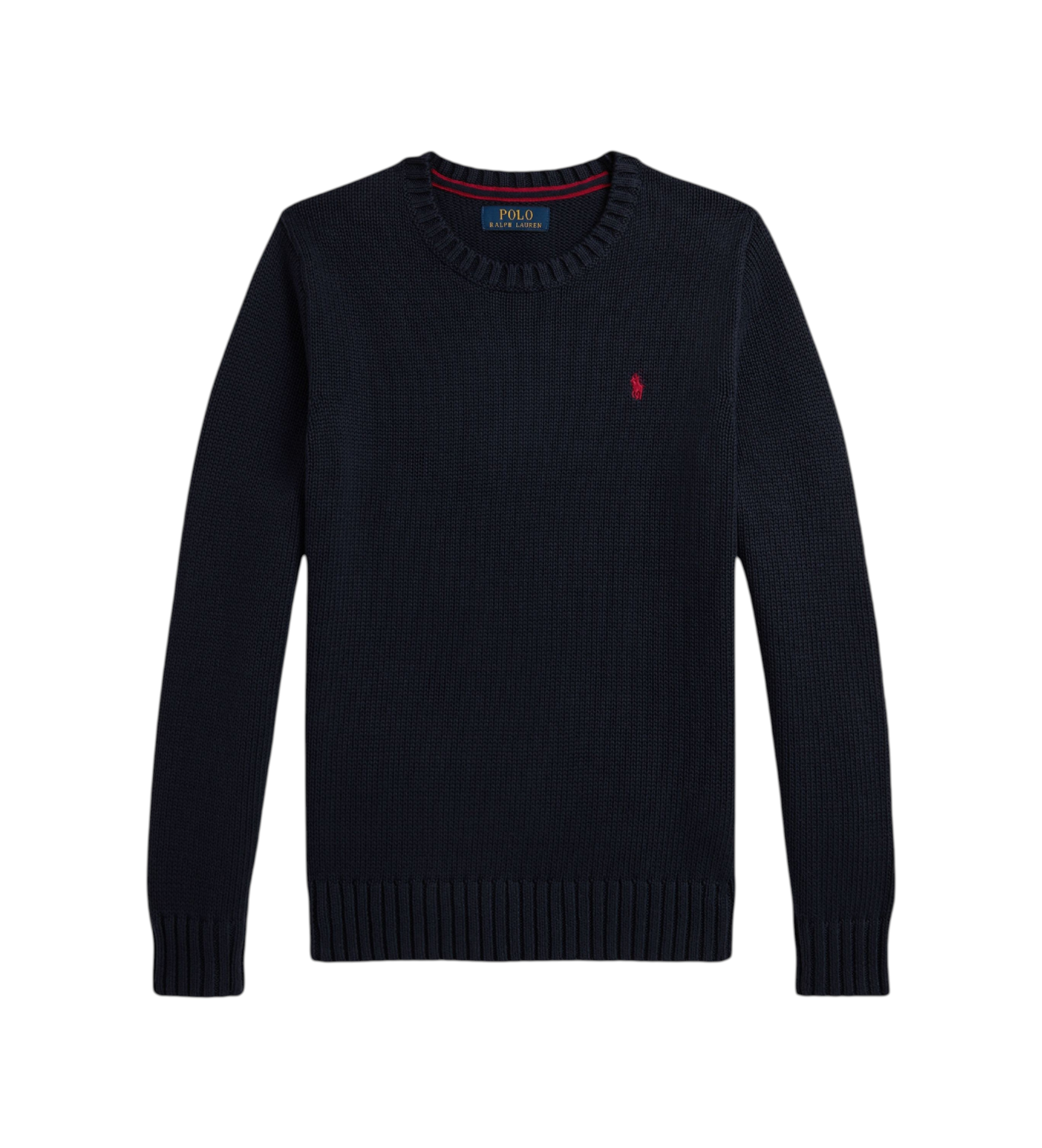 Polo Ralph Lauren für Jungen. 323970429005 Marineblauer Baumwollpullover mit Rundhalsausschnitt ((S) 6/7años= 136/138cm), Lässig, Baumwolle,