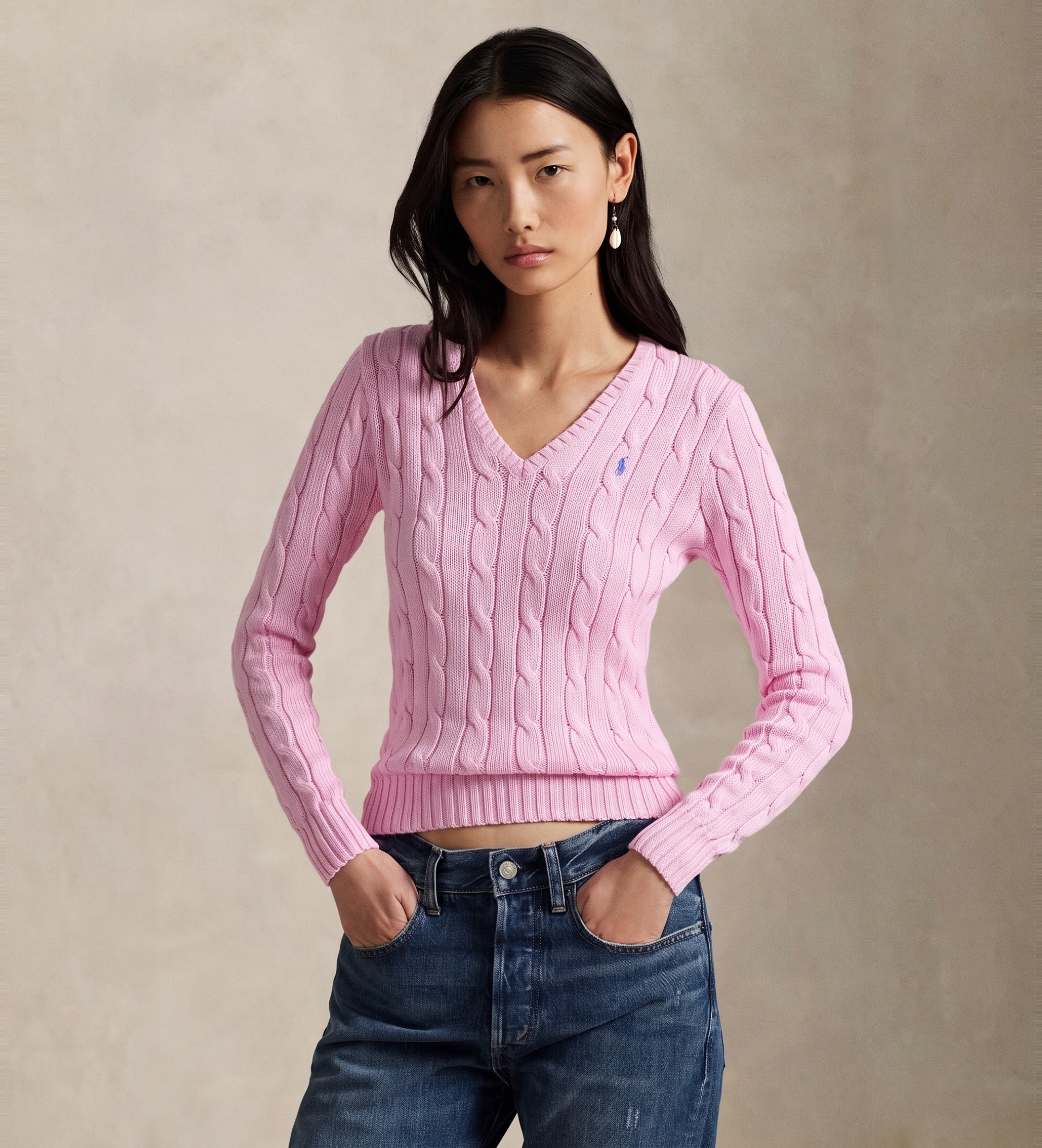 Polo Ralph Lauren für Damen. 211971870006 Rosa Baumwolljersey in Achterform (XXL), Lässig, Baumwolle