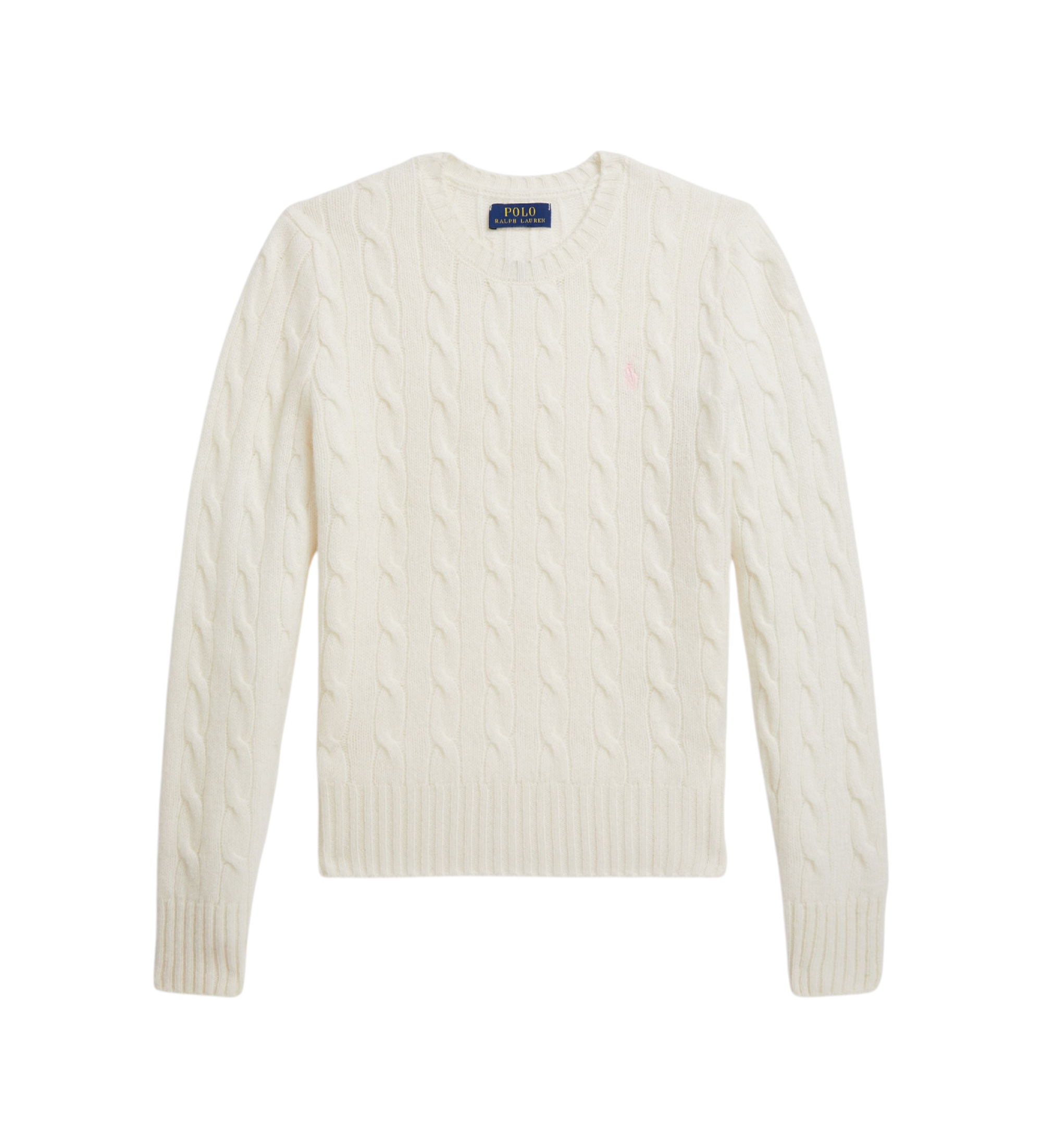 Polo Ralph Lauren für Mädchen. 313877375009 Beige Pullover aus Wolle und Kaschmir ((S) 7años= 130/134cm), Weiß, Lässig, Langarm, Kinderbekle