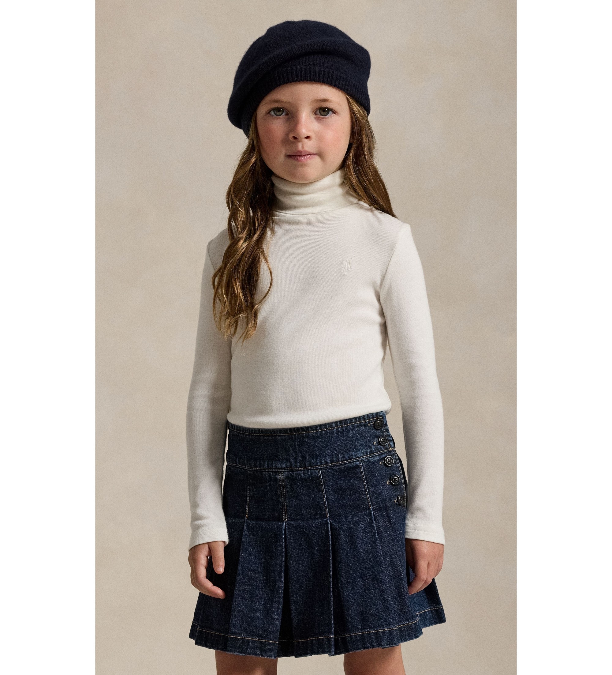 Polo Ralph Lauren für Mädchen. 312850670001 Gerippter Pullover aus Modal und Baumwolle in Offwhite (3años= 94/100cm), Weiß, Lässig, Langarm,