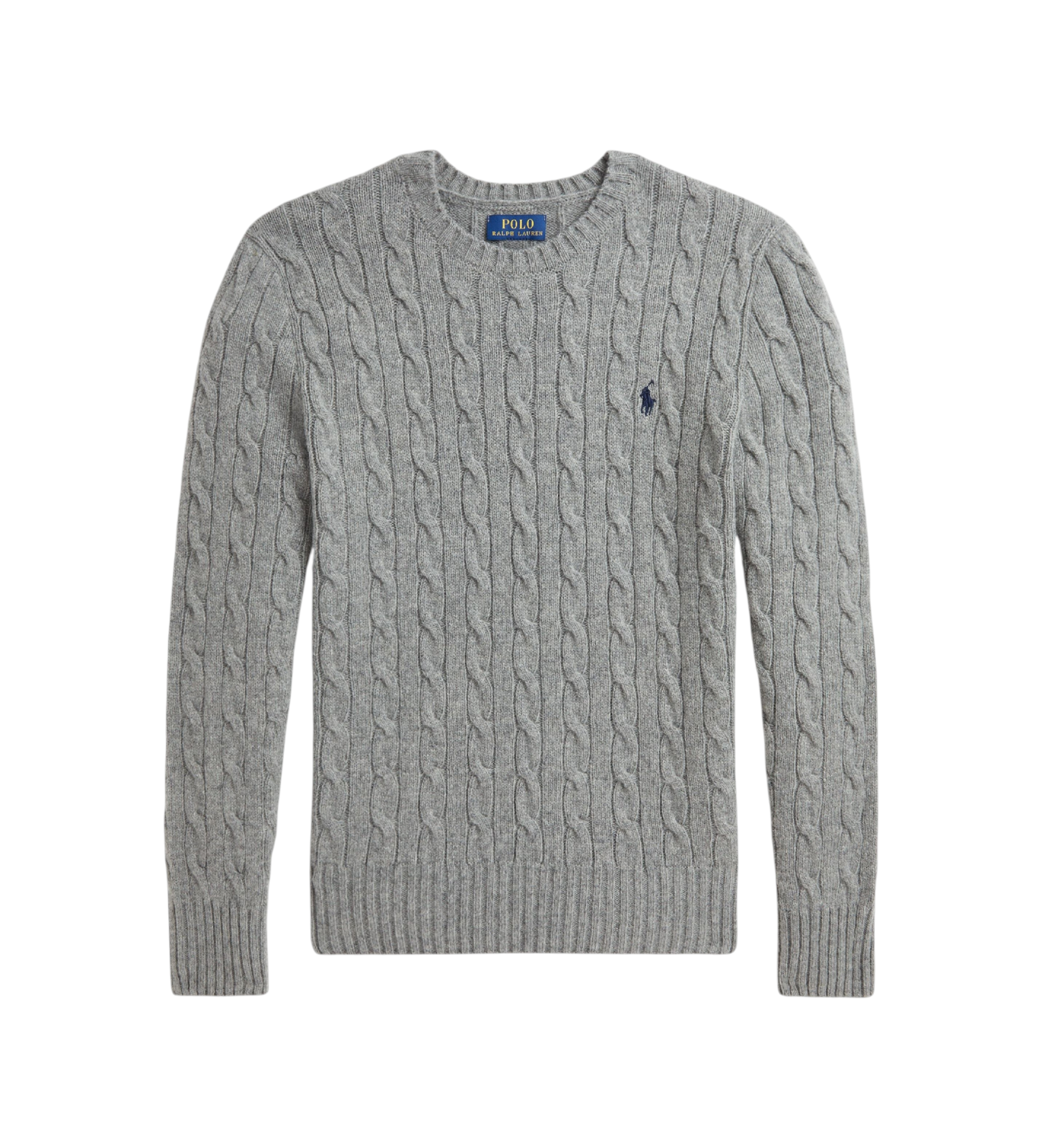 Polo Ralph Lauren für Jungen. 323877728004 Zopfmuster-Pullover mit Kaschmir in Grau ((S) 6/7años= 136/138cm), Lässig, Cachemir, Langarm, Kin