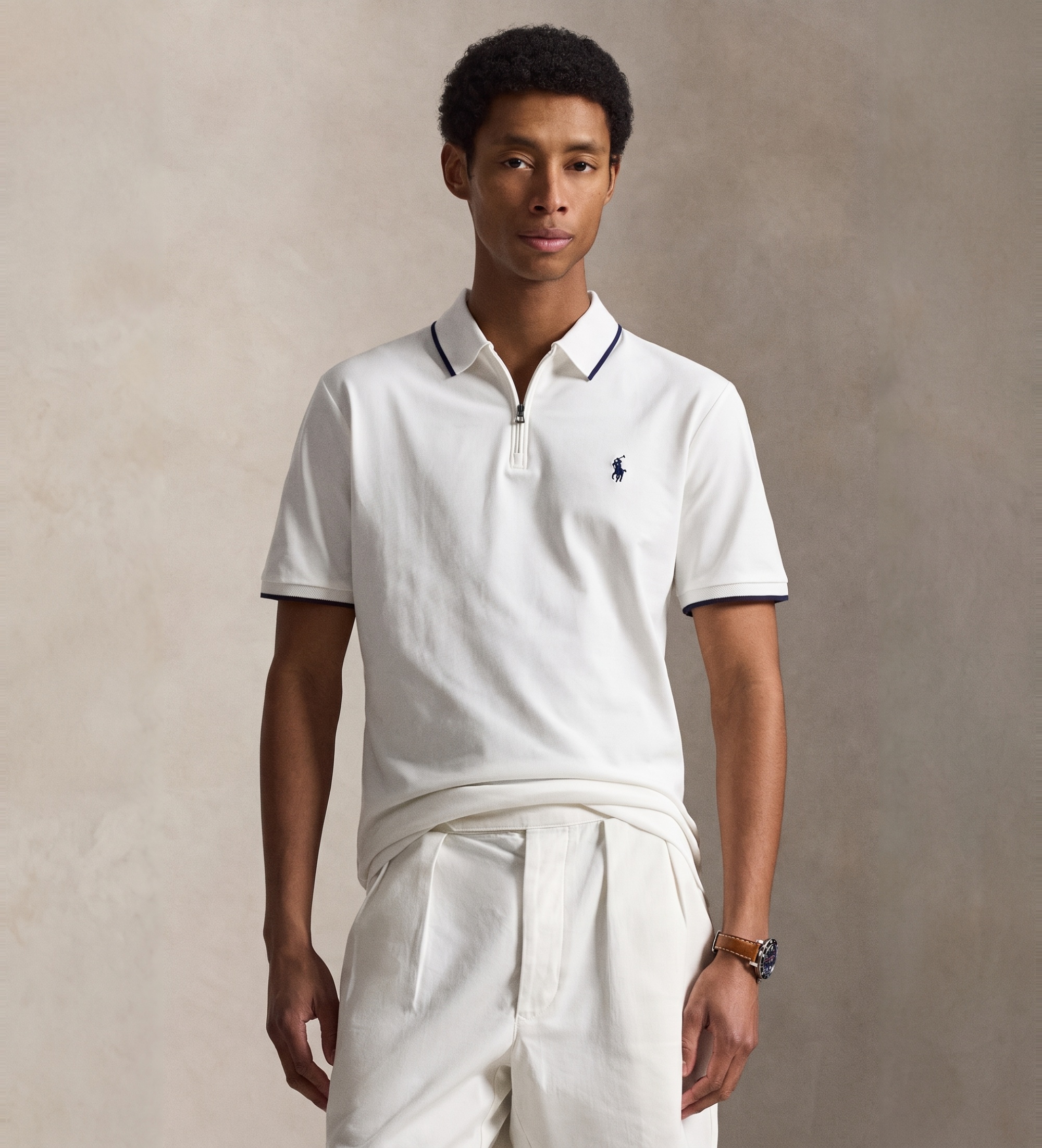 Polo Ralph Lauren für Herren. 710B19737004 Bedrucktes Poloshirt mit kurzen Ärmeln weiß (L), Lässig, Baumwolle, Kurzarm