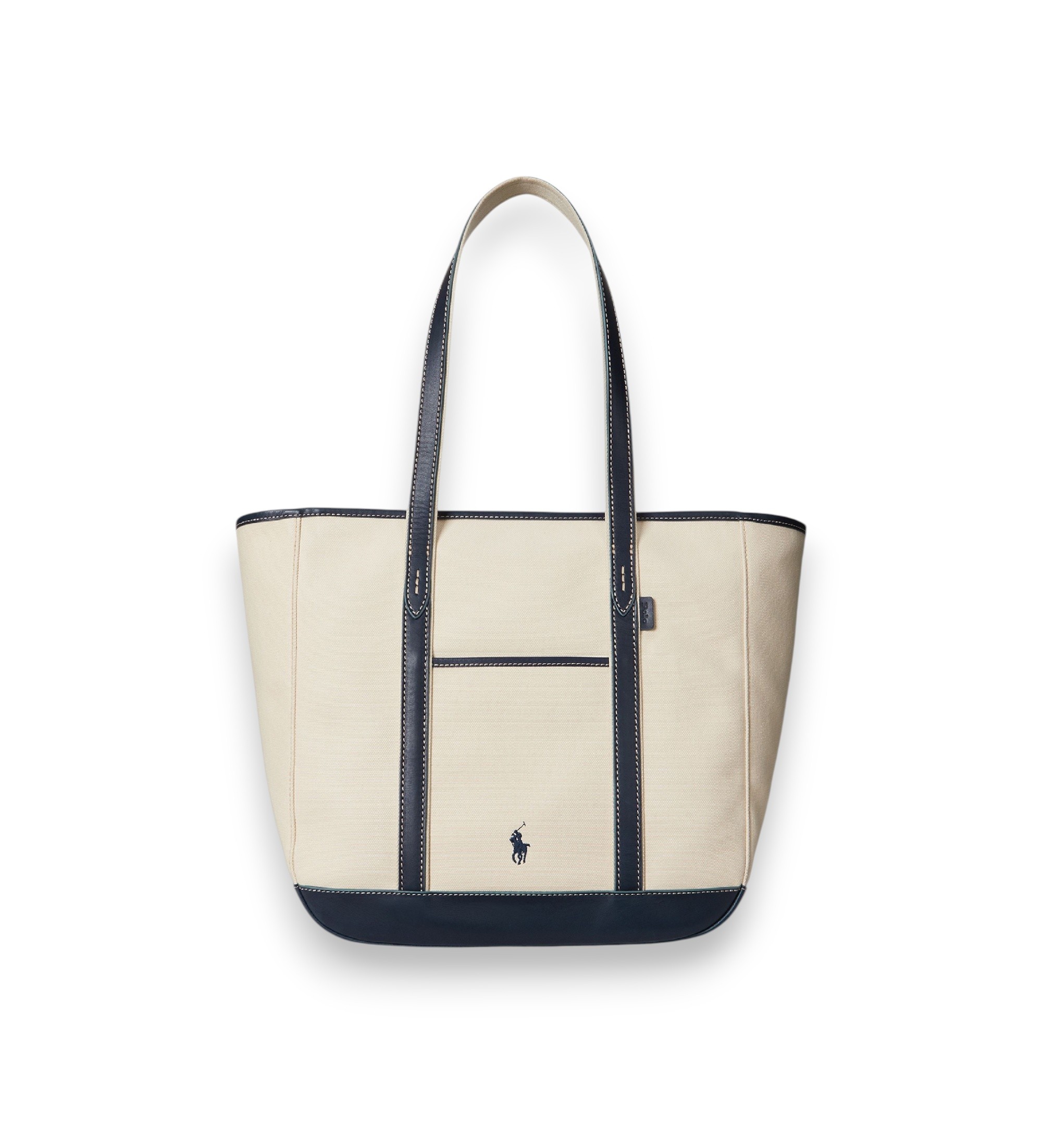 Polo Ralph Lauren für Damen. 428968158002 Mittelgroße Shopper-Tasche aus beigem Segeltuch (OSFA), Lässig, Baumwolle, Marine