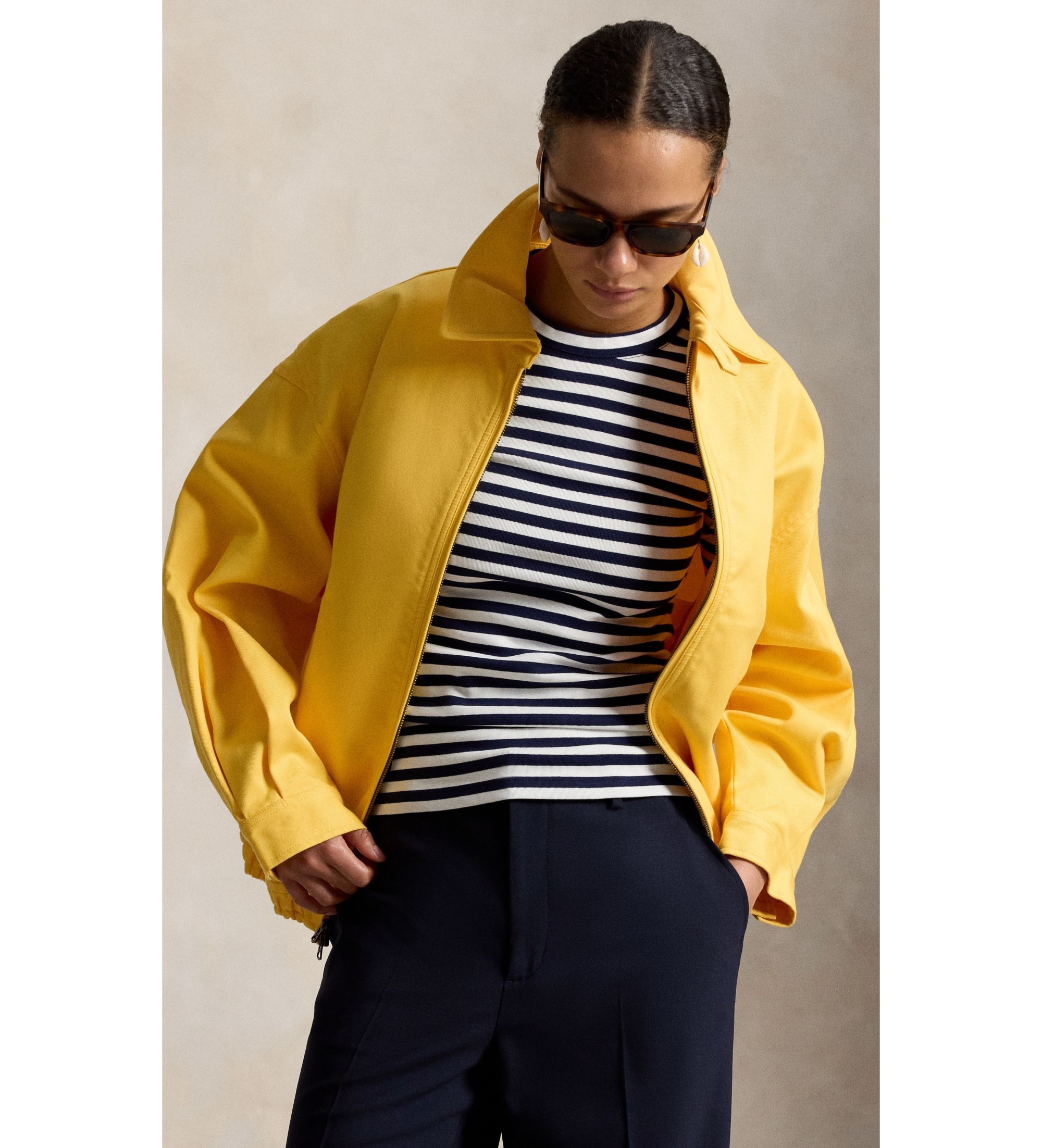 Polo Ralph Lauren dla kobiet. 211A96311006 Żółta bawełniana kurtka wiatrówka oversize (XS), Zwykły, Ż