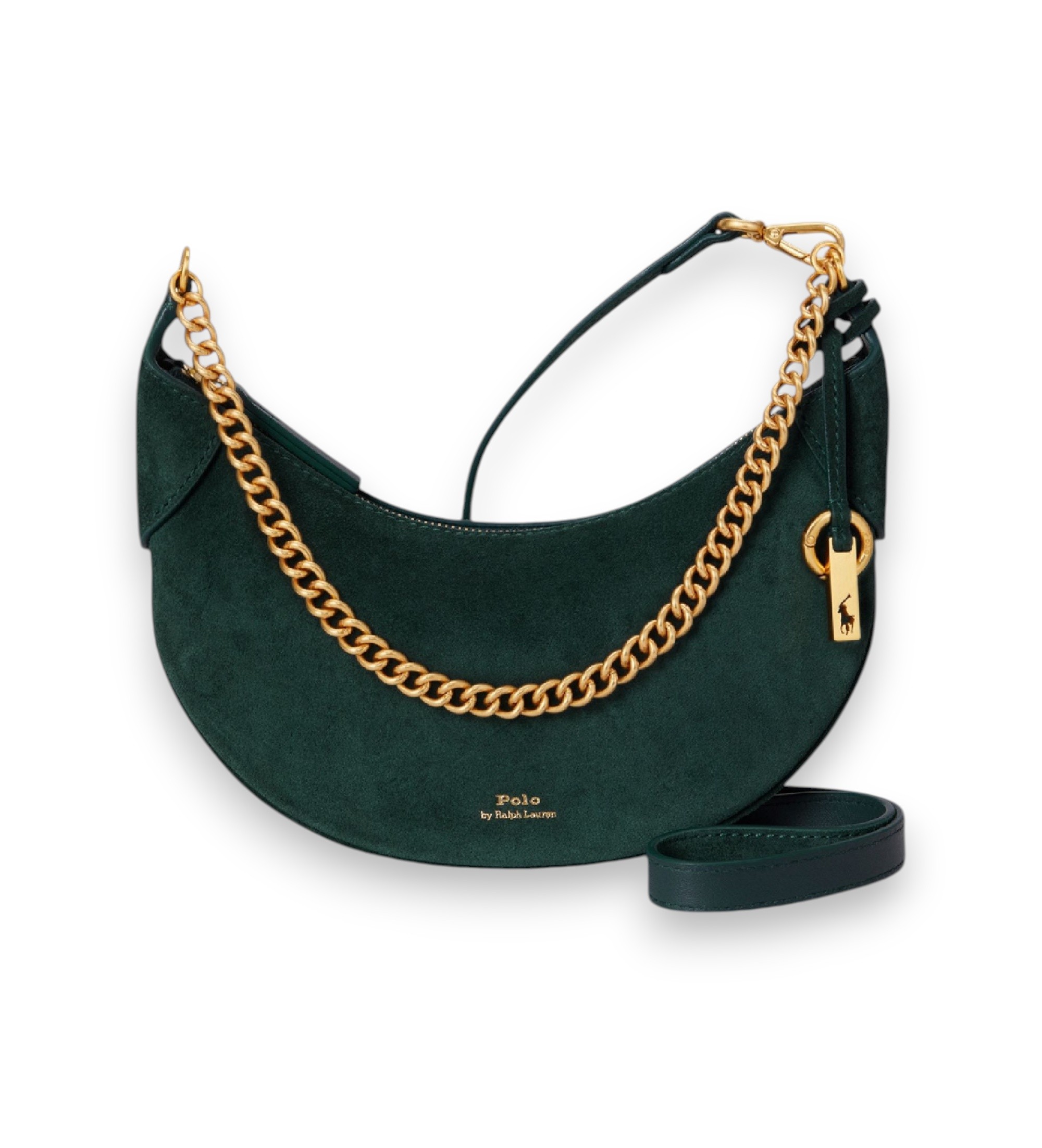 Polo Ralph Lauren für Damen. 428P08907004 Kleine Ante-Handtasche Polo ID in Grün (OSFA), Lässig, Wildleder