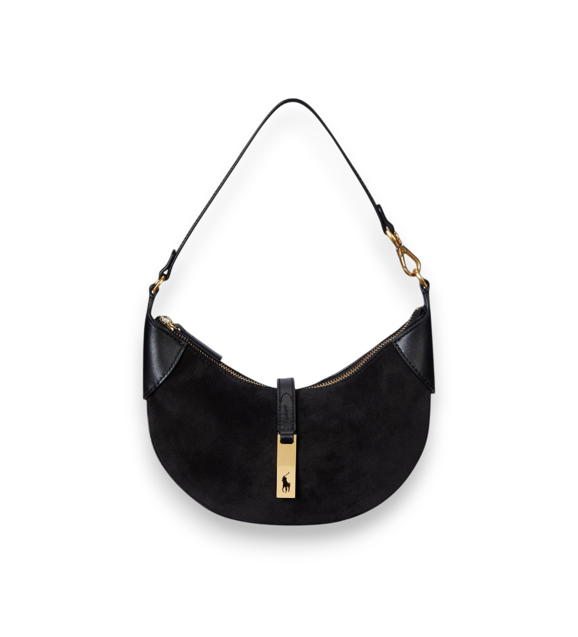 Polo Ralph Lauren für Damen. 428929801010 Schwarze Mini-Umhängetasche Polo ID aus Wildleder (OSFA), Lässig
