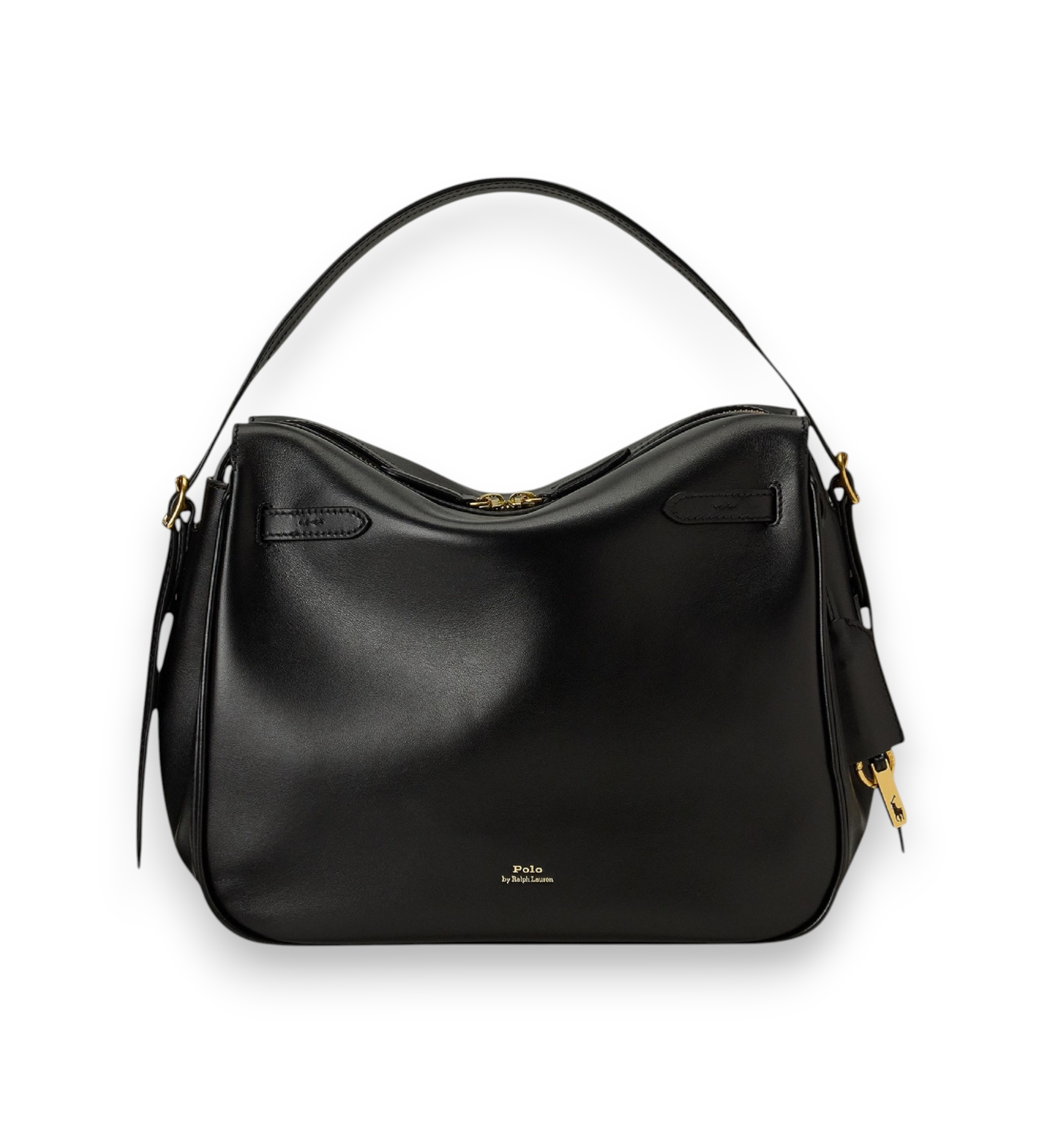 Polo Ralph Lauren für Damen. 428955416001 Schwarze Leder-Satchel-Tasche Polo ID (OSFA), Lässig