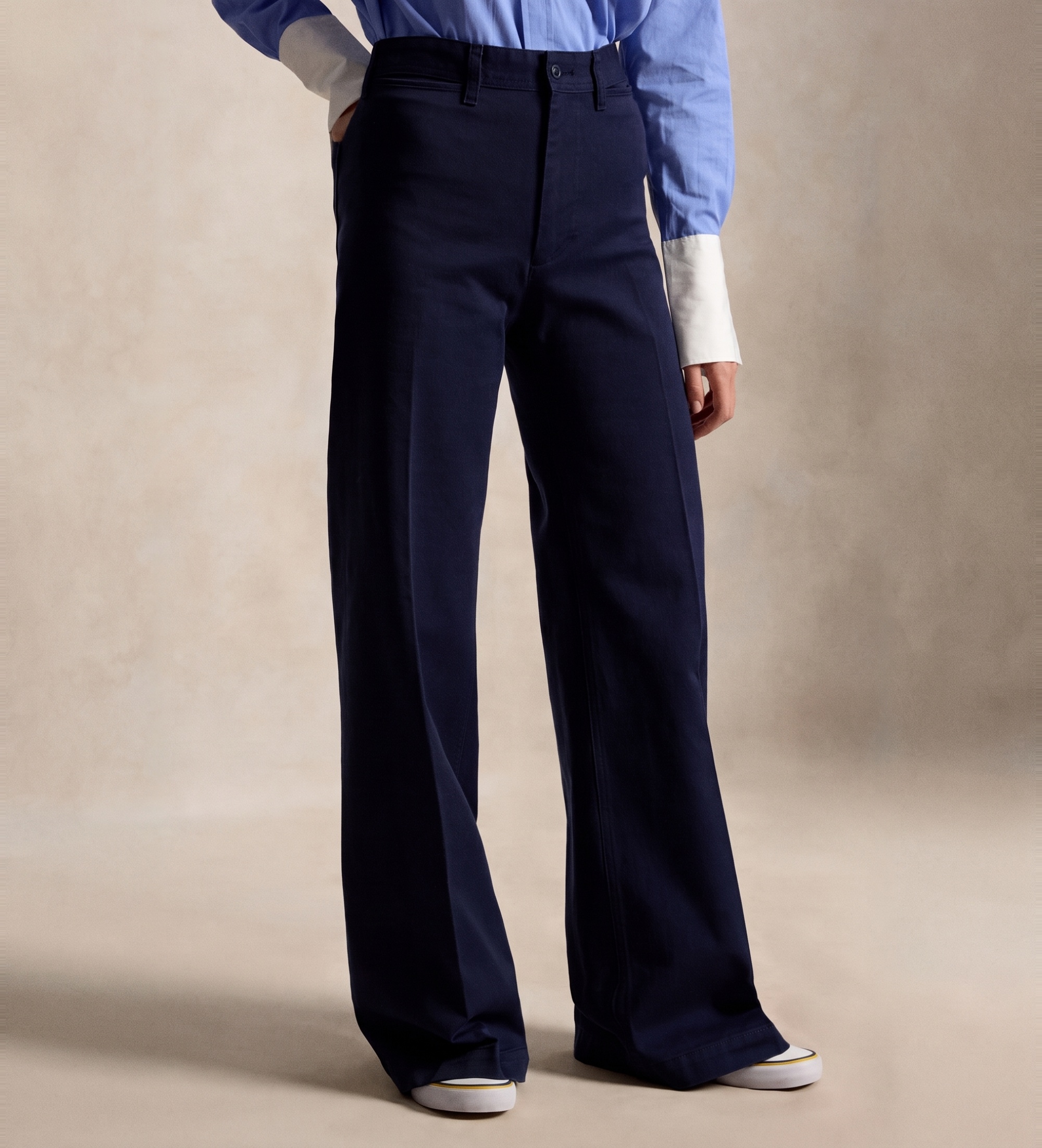 Polo Ralph Lauren für Damen. 211B25105004 Beaton-Hose aus Baumwolle und Elasthan in Marineblau (38), Lässig