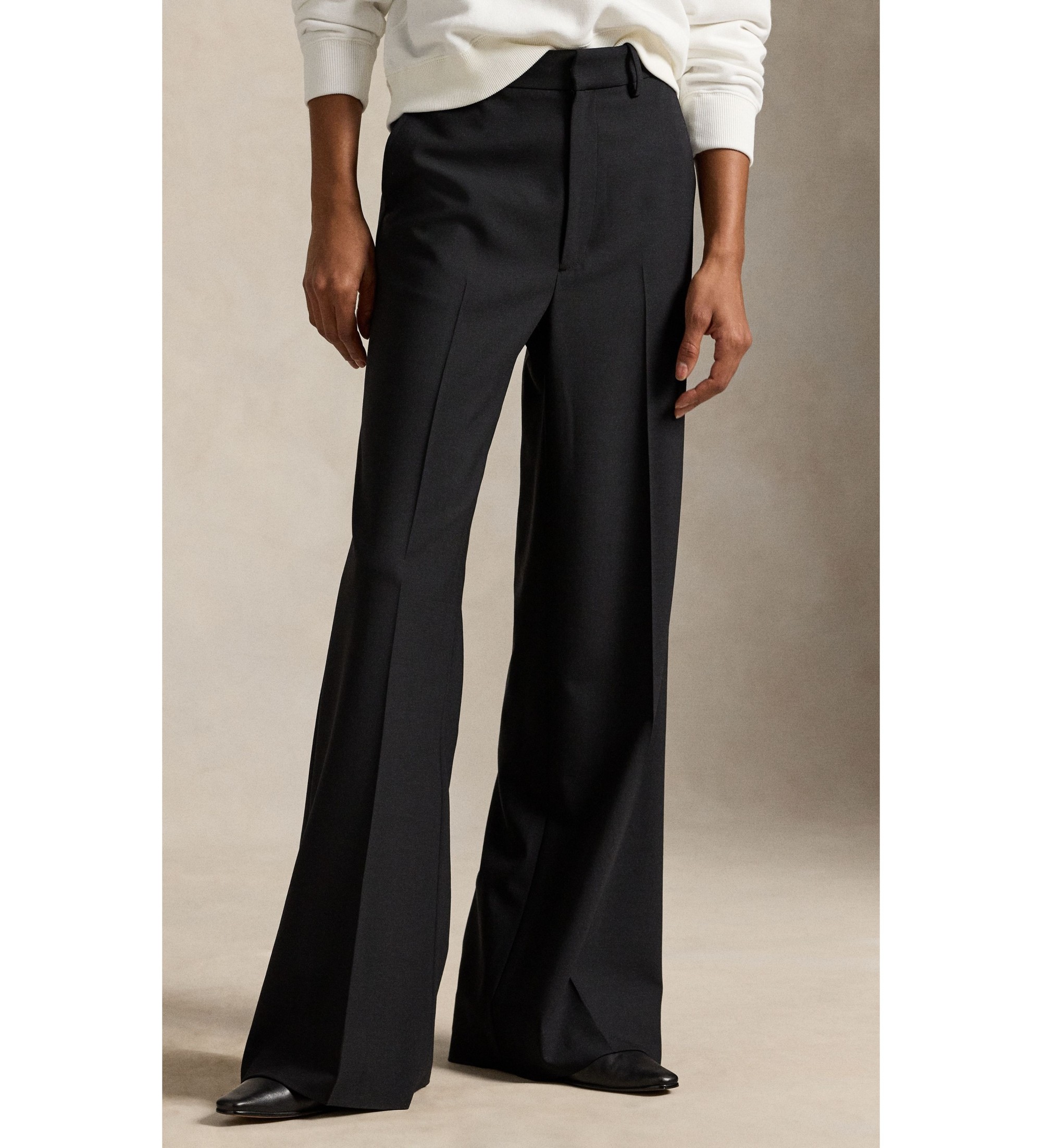 Polo Ralph Lauren für Damen. 211A96723002 Schwarze Beaton-Hose aus Stretchwolle (36), Lässig, Klassisch