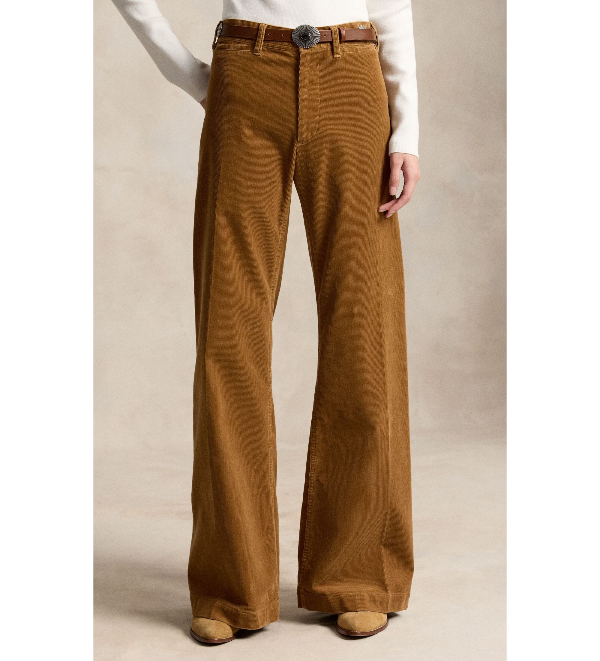Polo Ralph Lauren für Damen. 211B17556002 Beaton-Hose aus braunem Cord (38), Lässig, Baumwolle