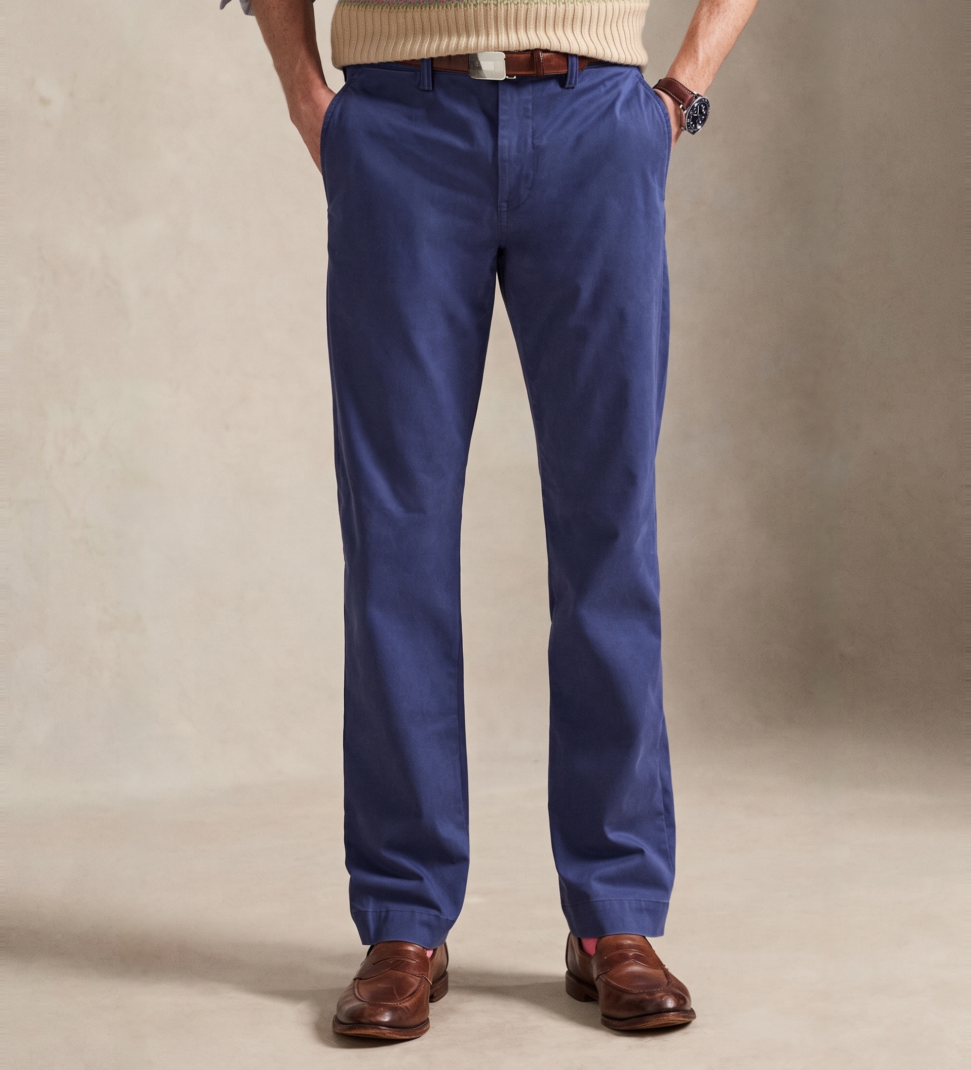 Polo Ralph Lauren für Herren. 710690138073 Chinohose Bedford Straight Fit blau (31/32), Lässig, Baumwolle, Marine
