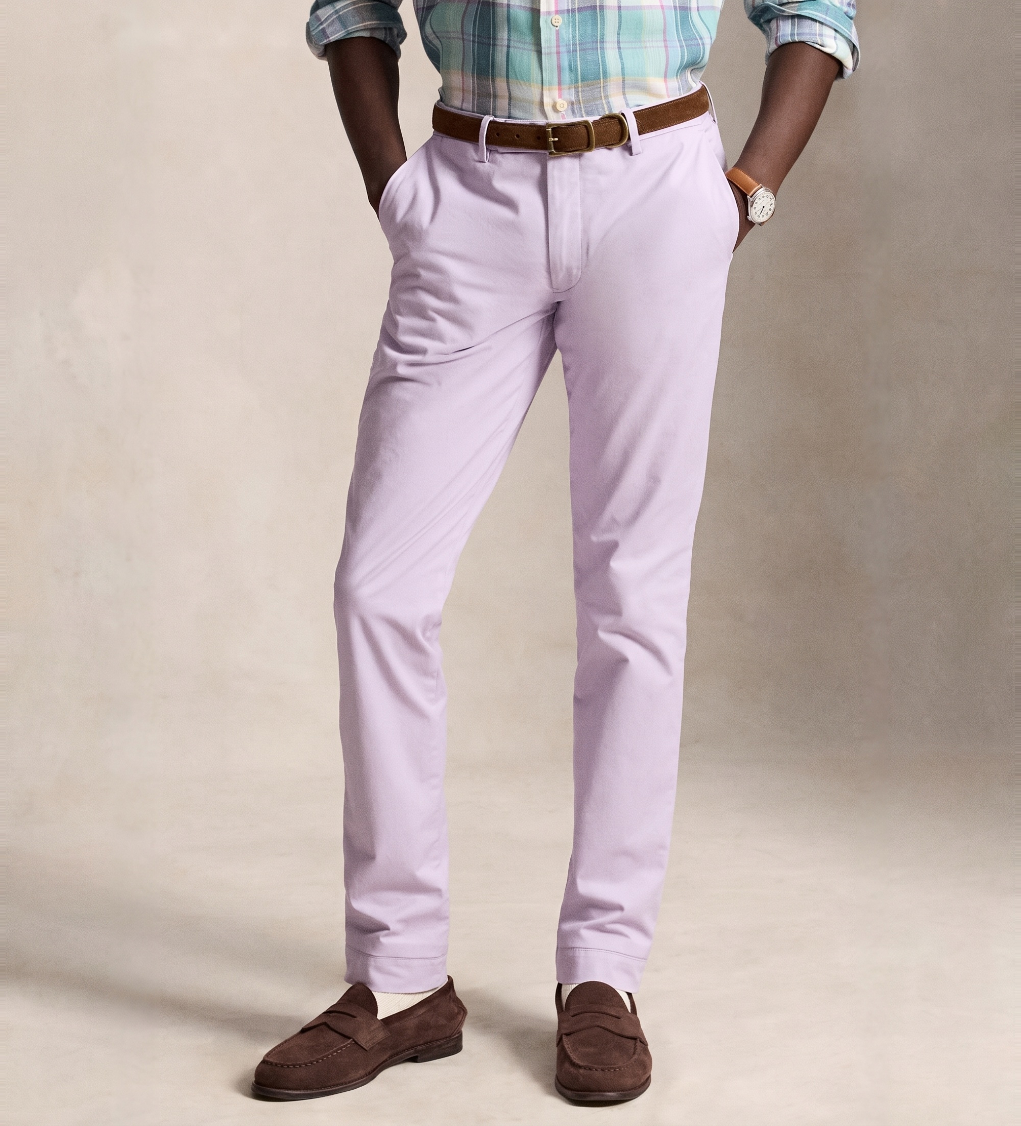 Polo Ralph Lauren für Herren. 710B22623003 Chino-Hose Greenwich Slim Fit rosa (33/32), Lässig, Baumwolle, Klassisch