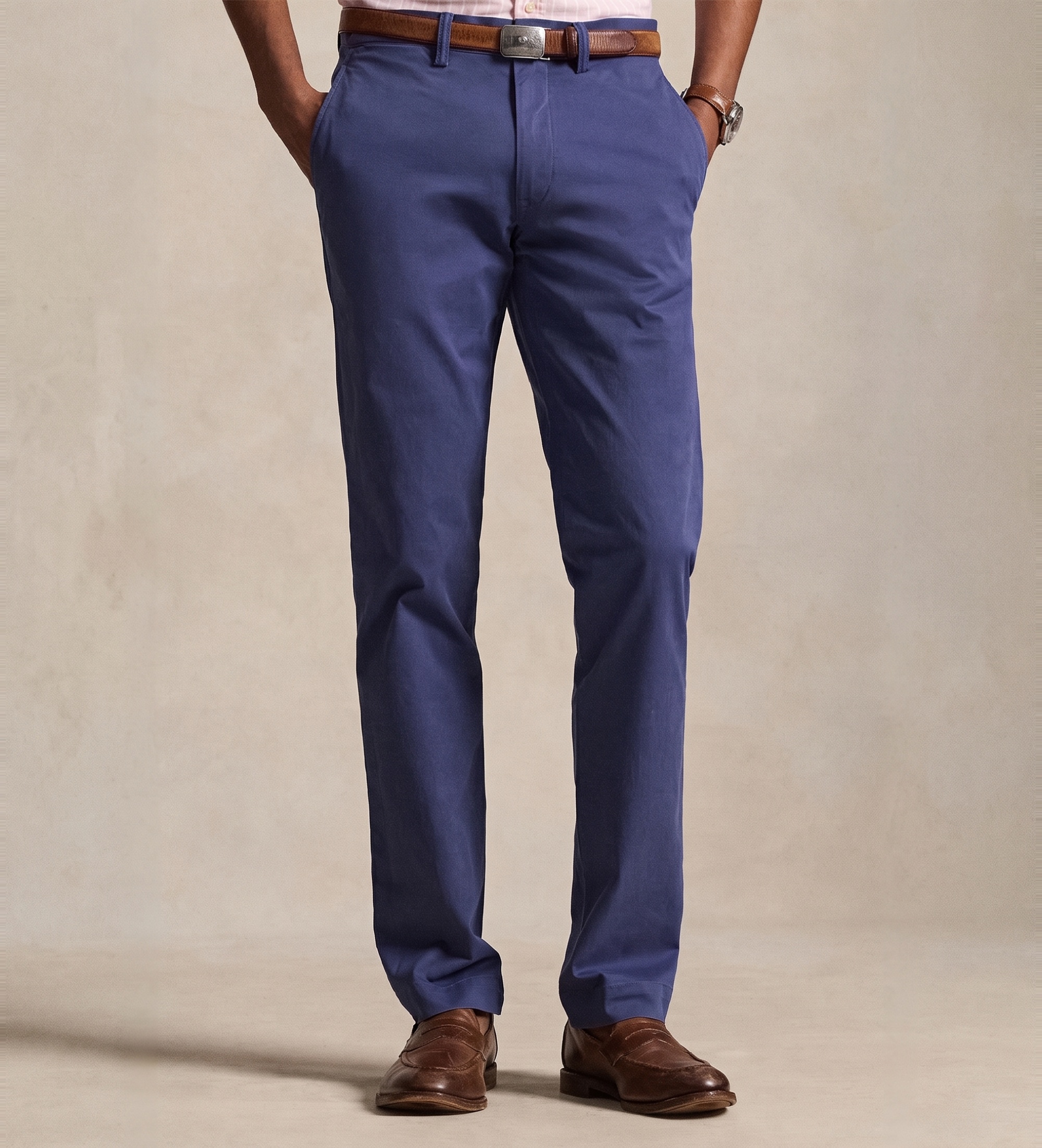 Polo Ralph Lauren für Herren. 710704176080 Gewaschene Bedford Slim Fit Chino-Hose in Marineblau (40/32), Lässig, Baumwolle