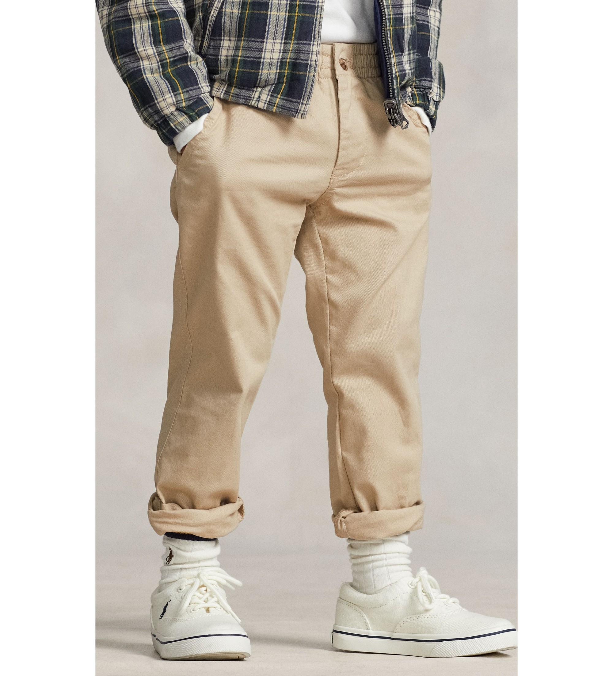 Polo Ralph Lauren für Jungen. 322855803001 Elastische Prepster-Chinohose von Polo in Beige (4años= 109/116cm), Lässig, Baumwolle, Kinderbekl