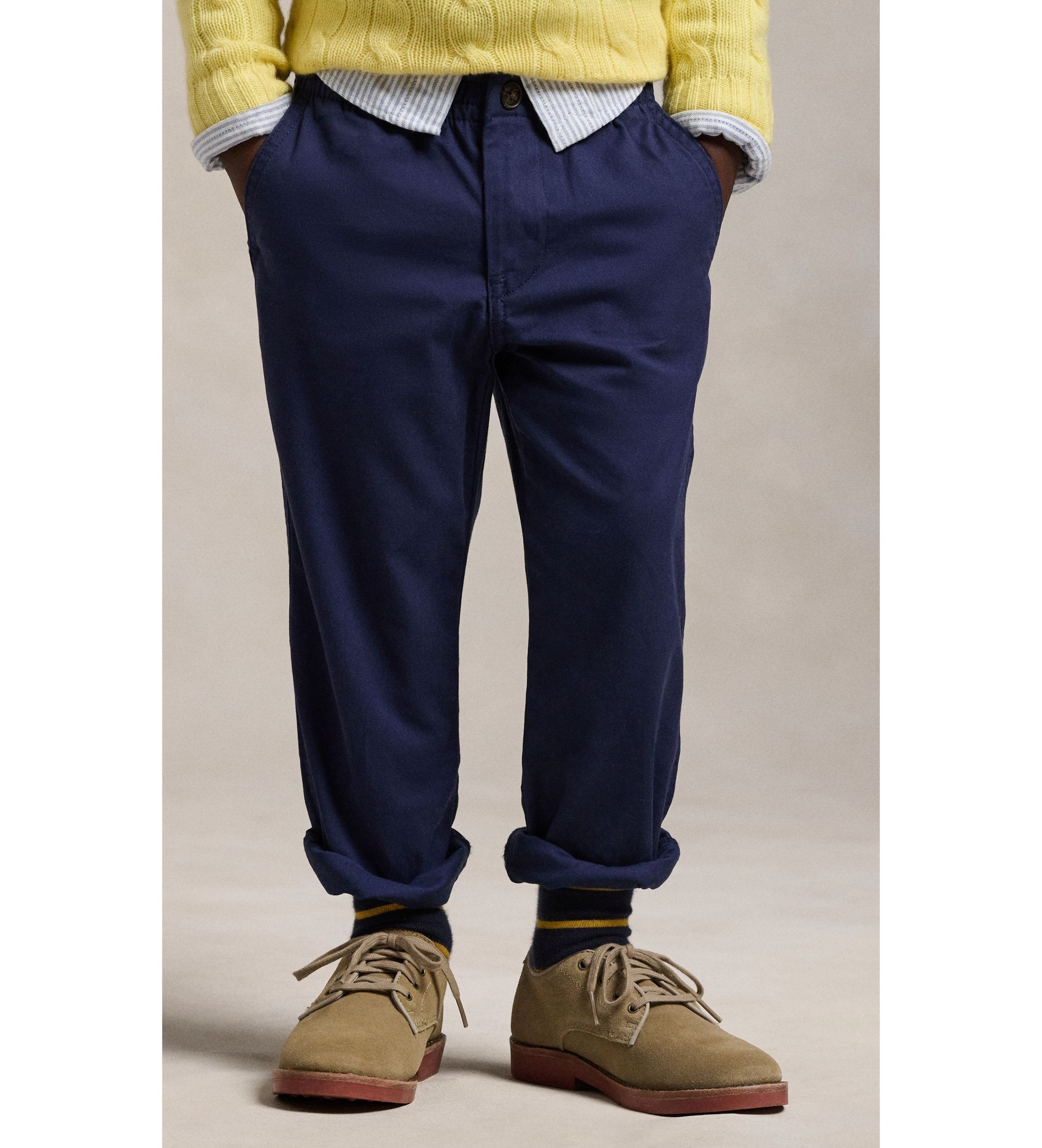 Polo Ralph Lauren für Jungen. 322855803002 Blaue elastische Prepster-Chinohose von Polo (6años= 124/134cm), Lässig, Baumwolle, Kinderbekleid