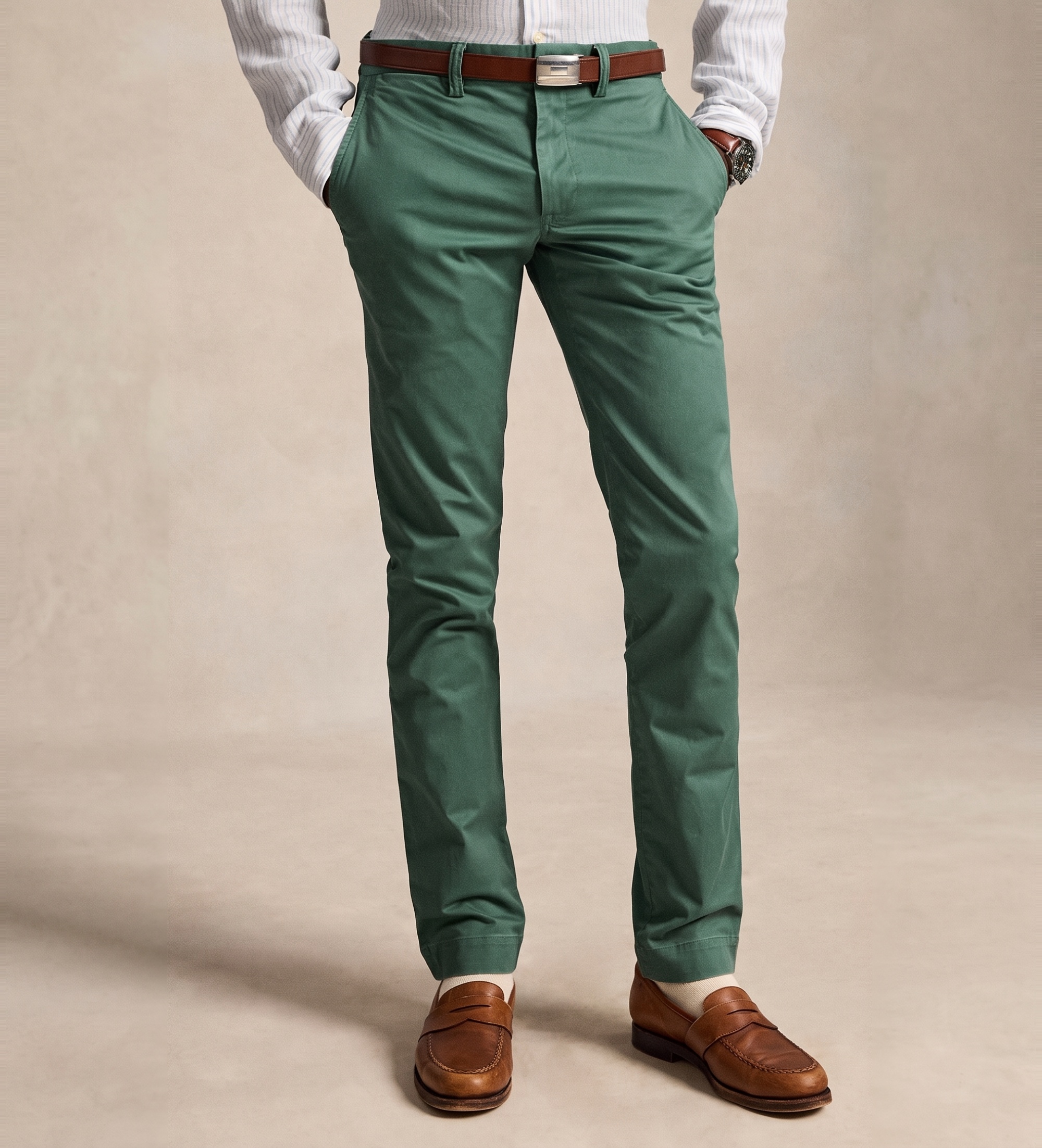 Polo Ralph Lauren für Herren. 710704176061 Elastische Slim Fit Chino-Hose grün (40/34), Lässig, Baumwolle