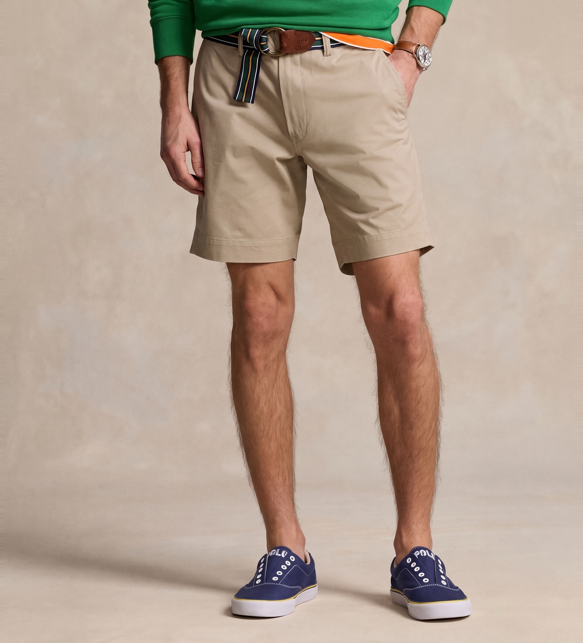 Polo Ralph Lauren für Herren. 710799213013 Beige Chino-Shorts Straight Fit (42), Lässig, Baumwolle